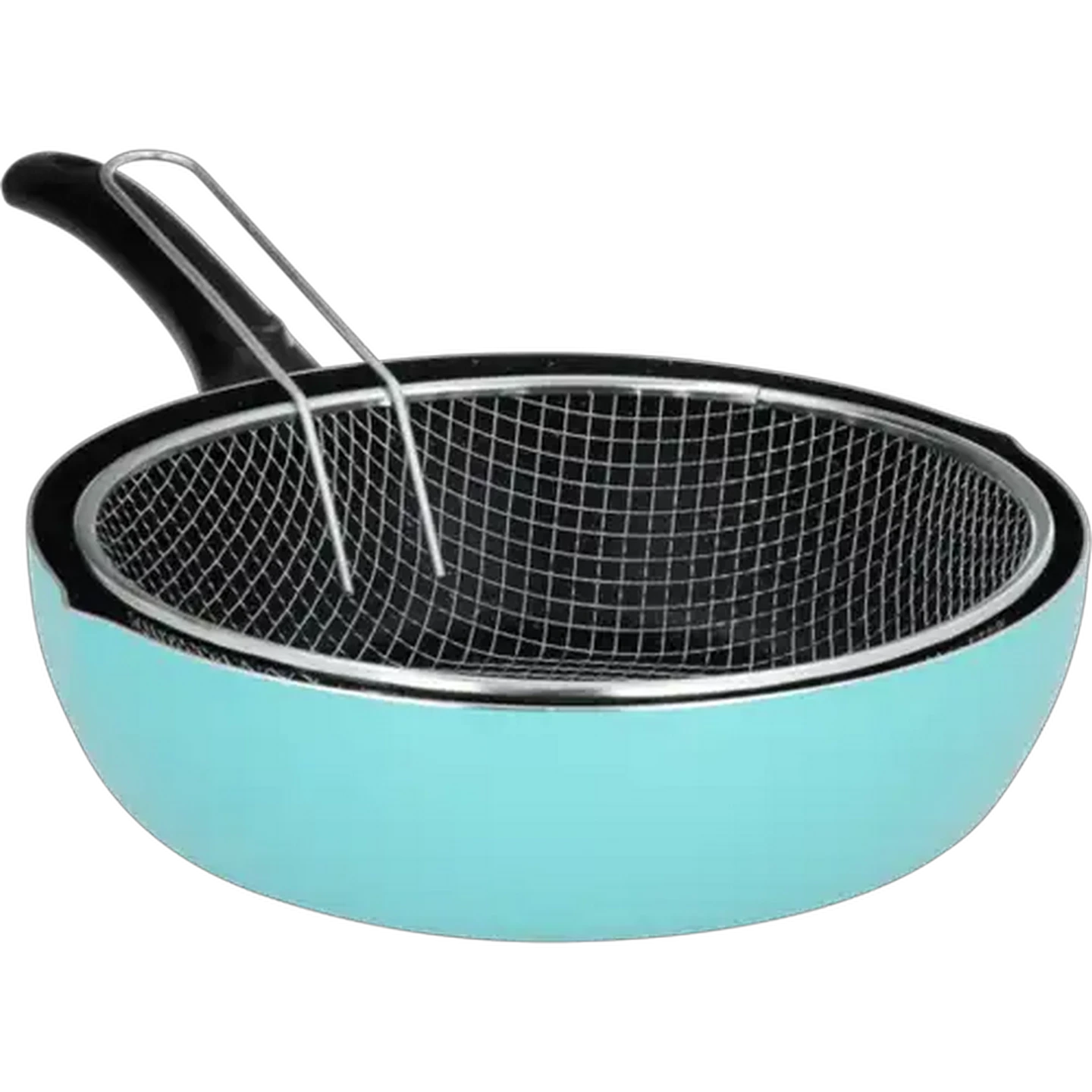 Image of Deep Fry Pan & Mesh Basket Set 2-Piece (Colour May Vary)