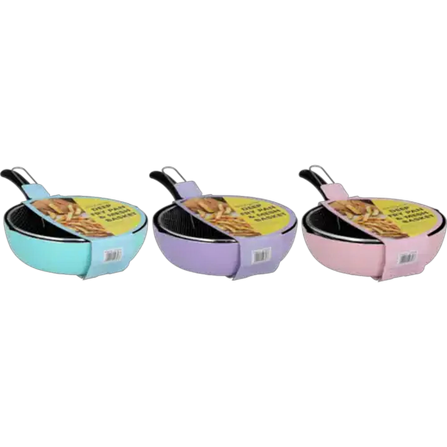 Image of Deep Fry Pan & Mesh Basket Set 2-Piece (Colour May Vary)