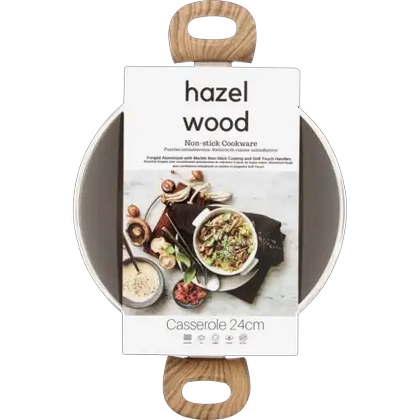 Image of Hazel Wood Non-Stick Forged Aluminium Casserole 24cm