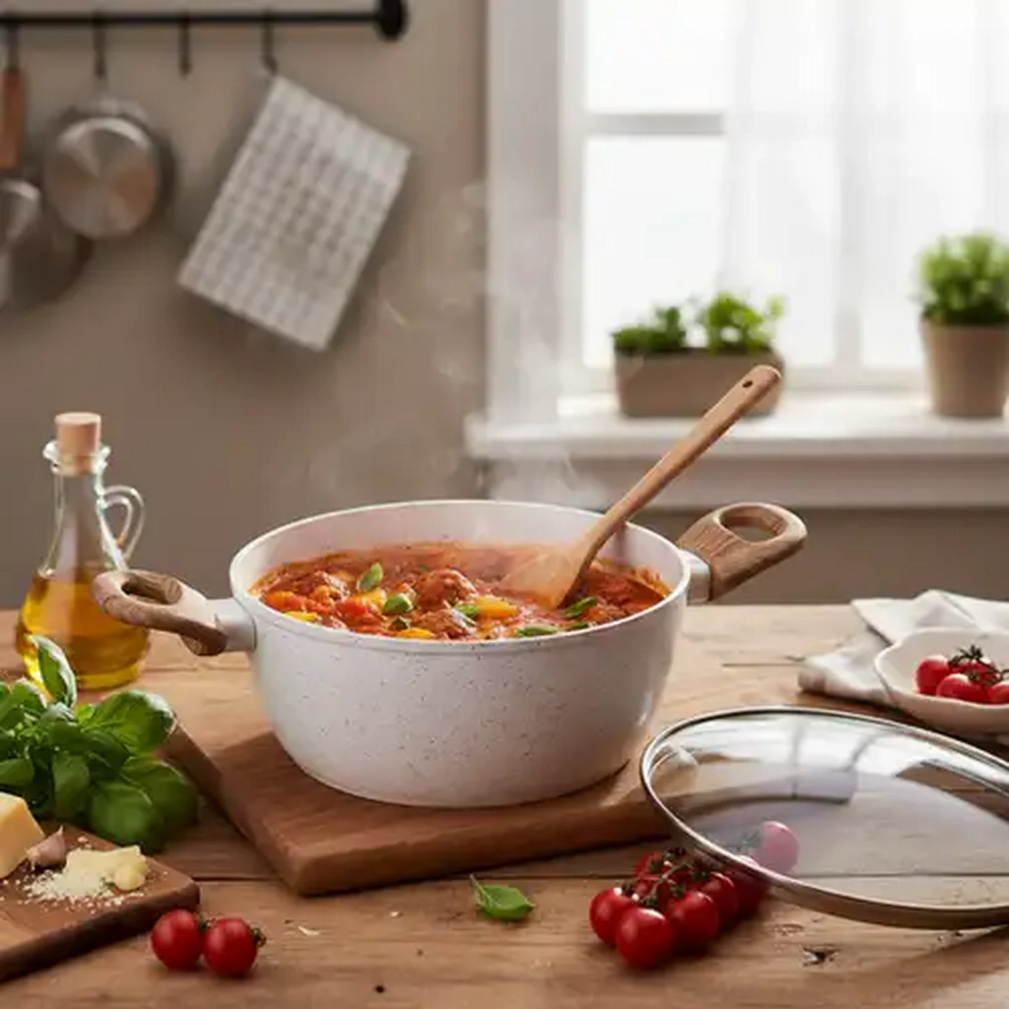 Image of Hazel Wood Forged Aluminium Casserole 20cm