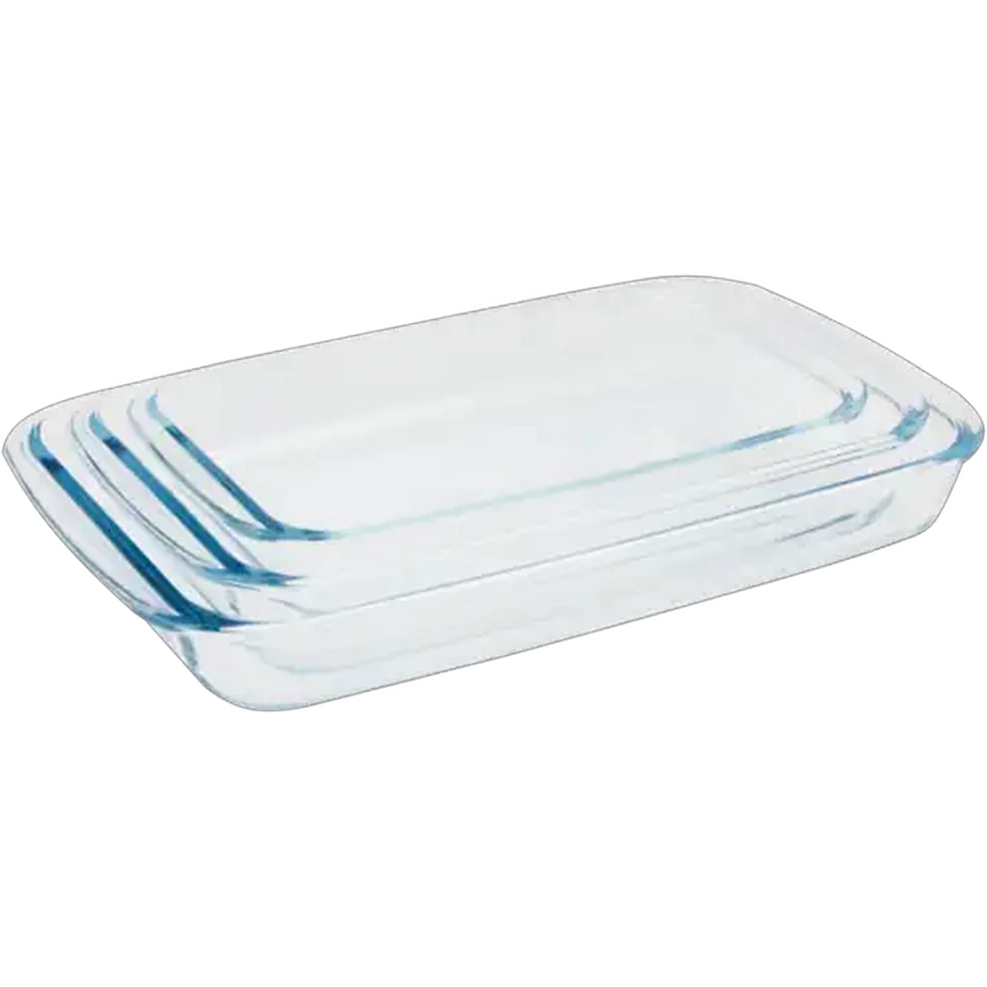 Image of Home Discovery Diamond Rectangular Glass Bakeware Set 3-Piece