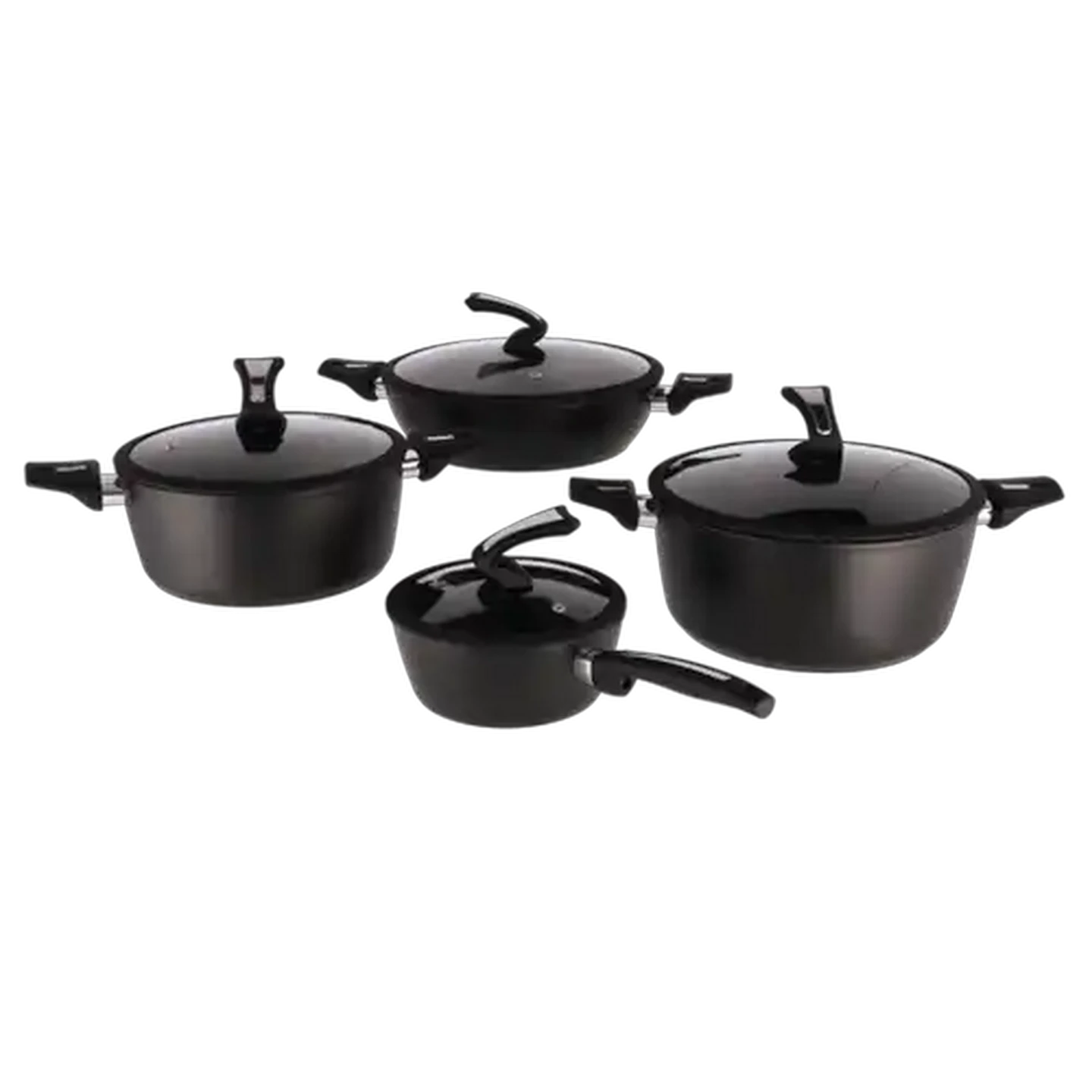 Image of Modano Forged Black PFOA-Free Non-Stick Aluminium Cookware Set 8-Piece