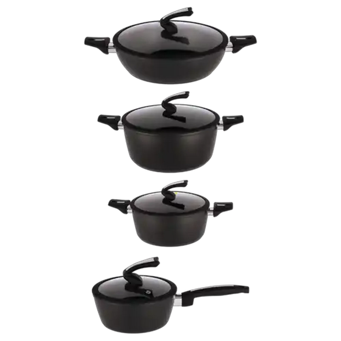 Image of Modano Forged Black PFOA-Free Non-Stick Aluminium Cookware Set 8-Piece