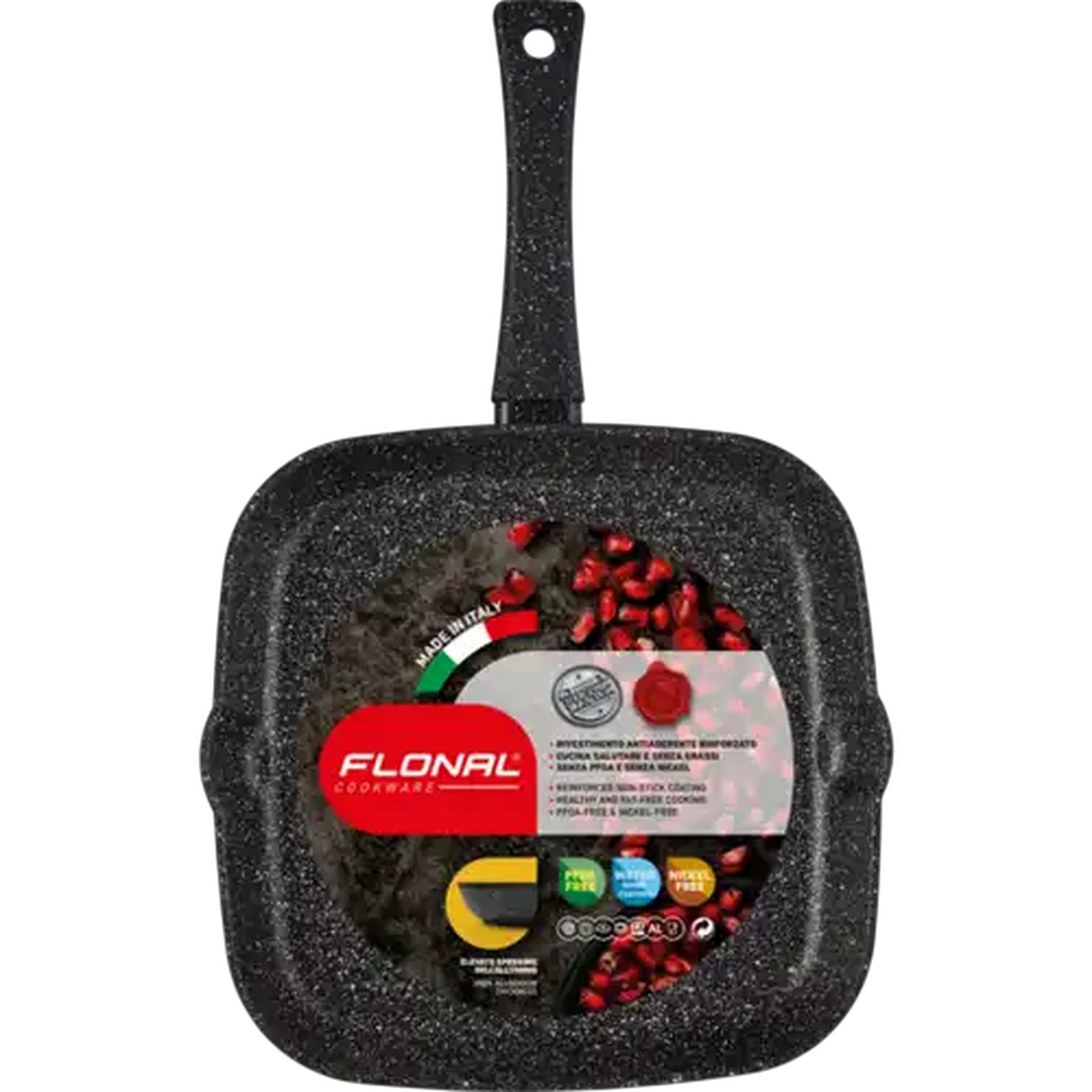 Image of Flonal Pietra Lavica Magmatech Aluminium Grill Pan 28cm