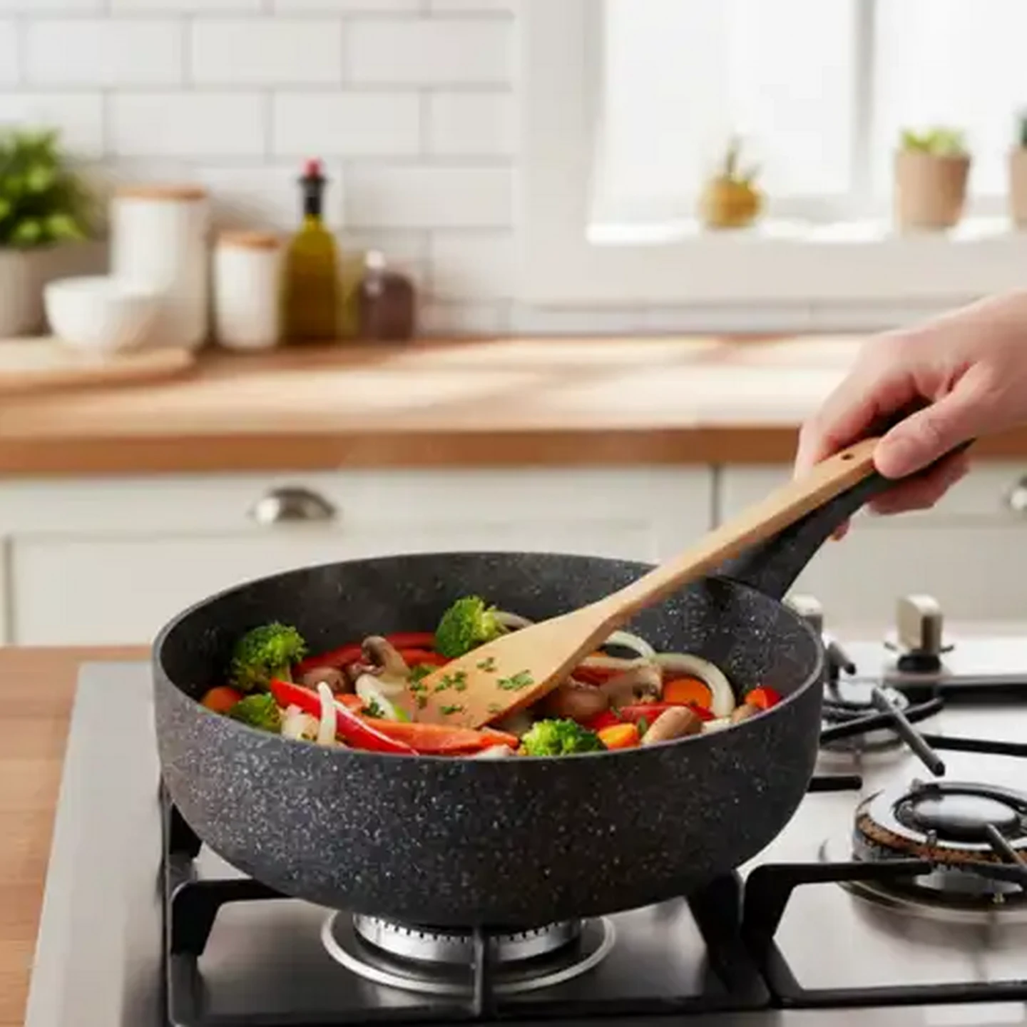 Image of Flonal Pietra Lavica Magmatech Aluminium Deep Frying Pan 26cm