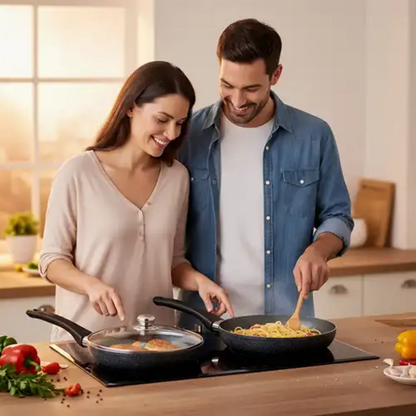 Image of Flonal Black Mineralite Fry Pan Set 2-Piece