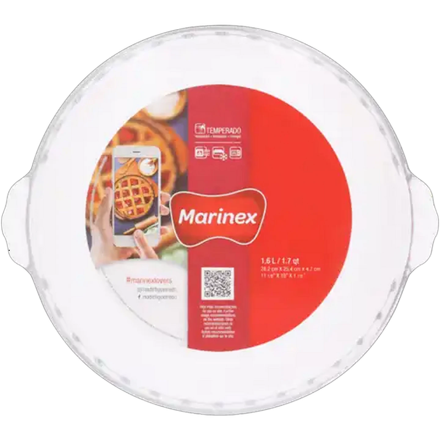 Image of Marinex Clear Fluted Glass Pie Dish 1.6L
