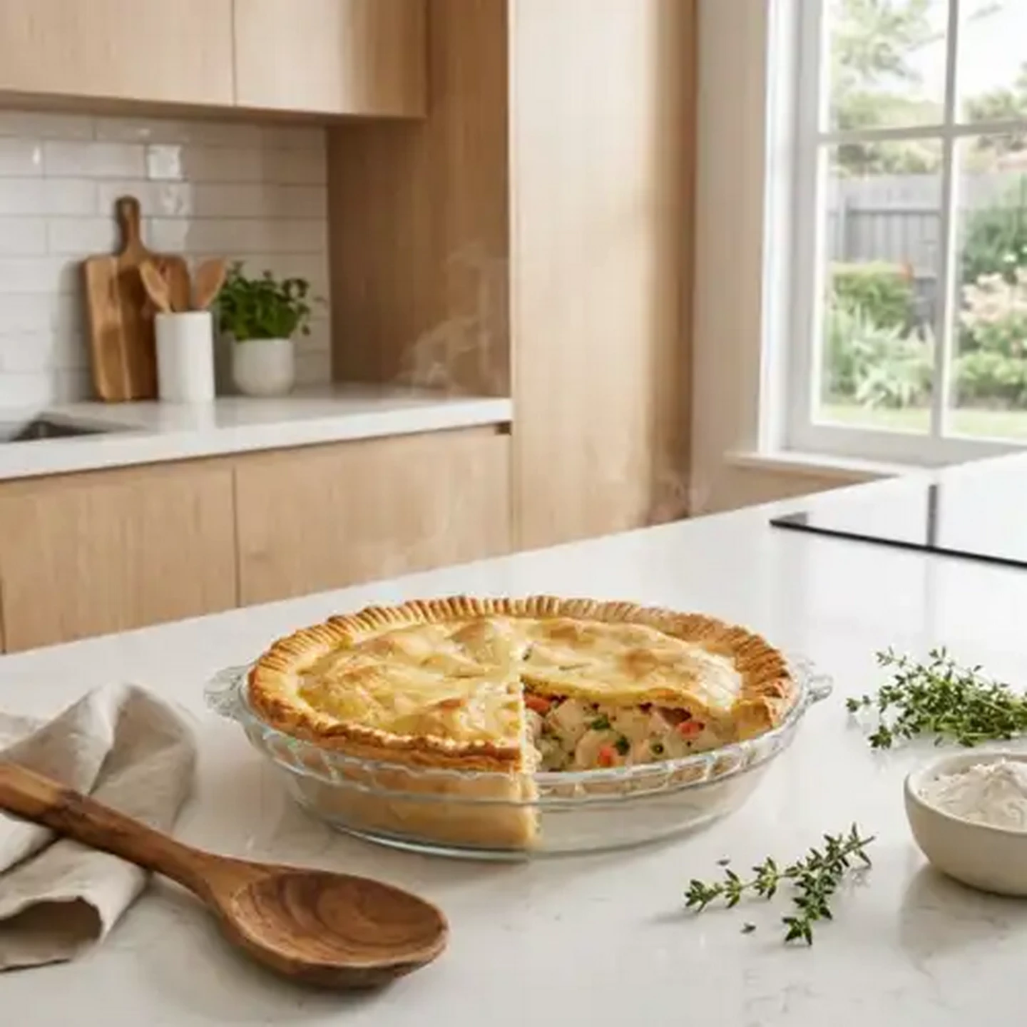 Image of Marinex Clear Fluted Glass Pie Dish 1.6L