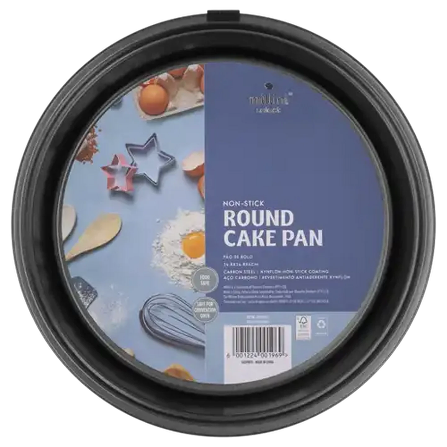 Image of Millini Non-Stick Carbon Steel Round Cake Pan 40 x 248mm