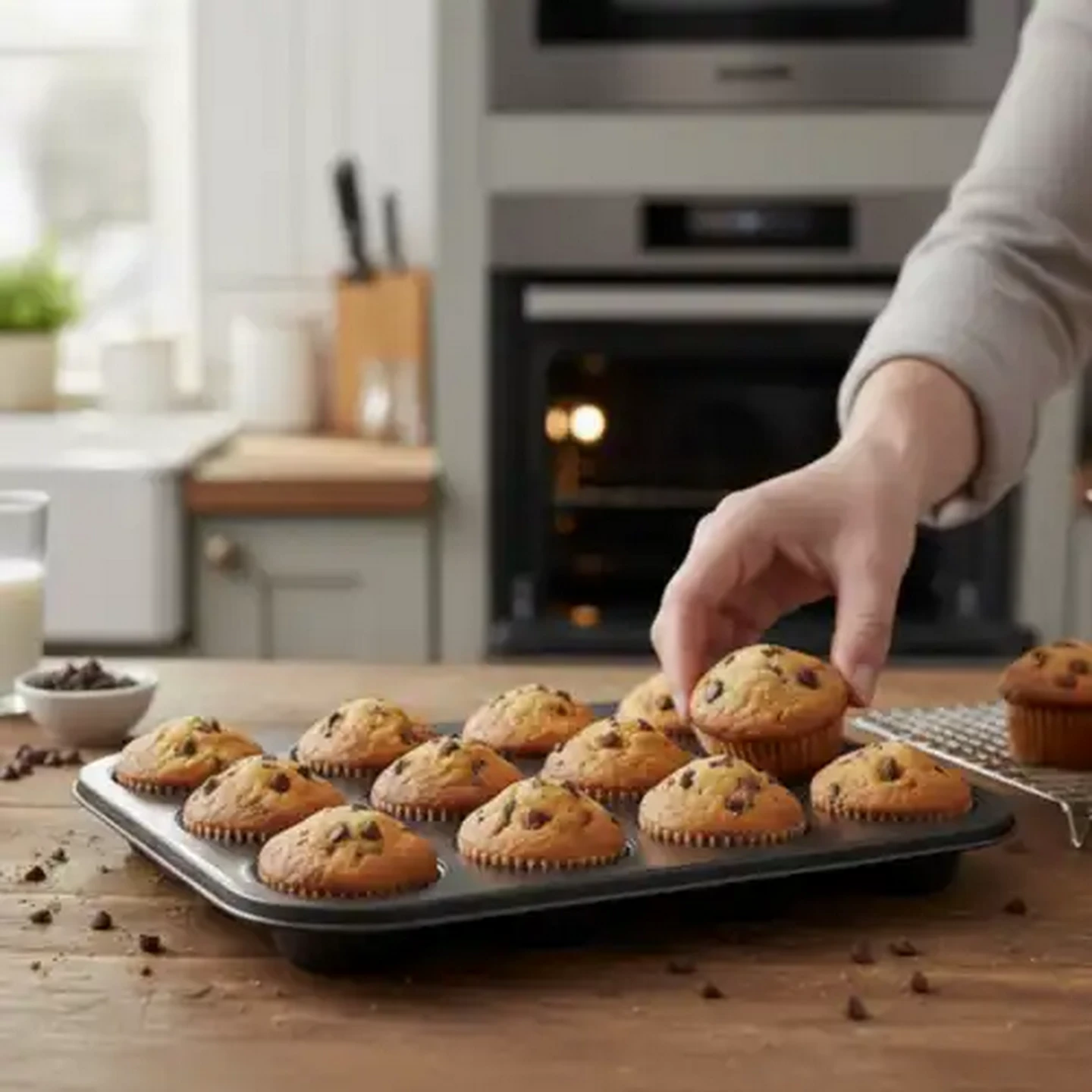Image of Millini 12-Cup Non-Stick Carbon Steel Muffin Pan