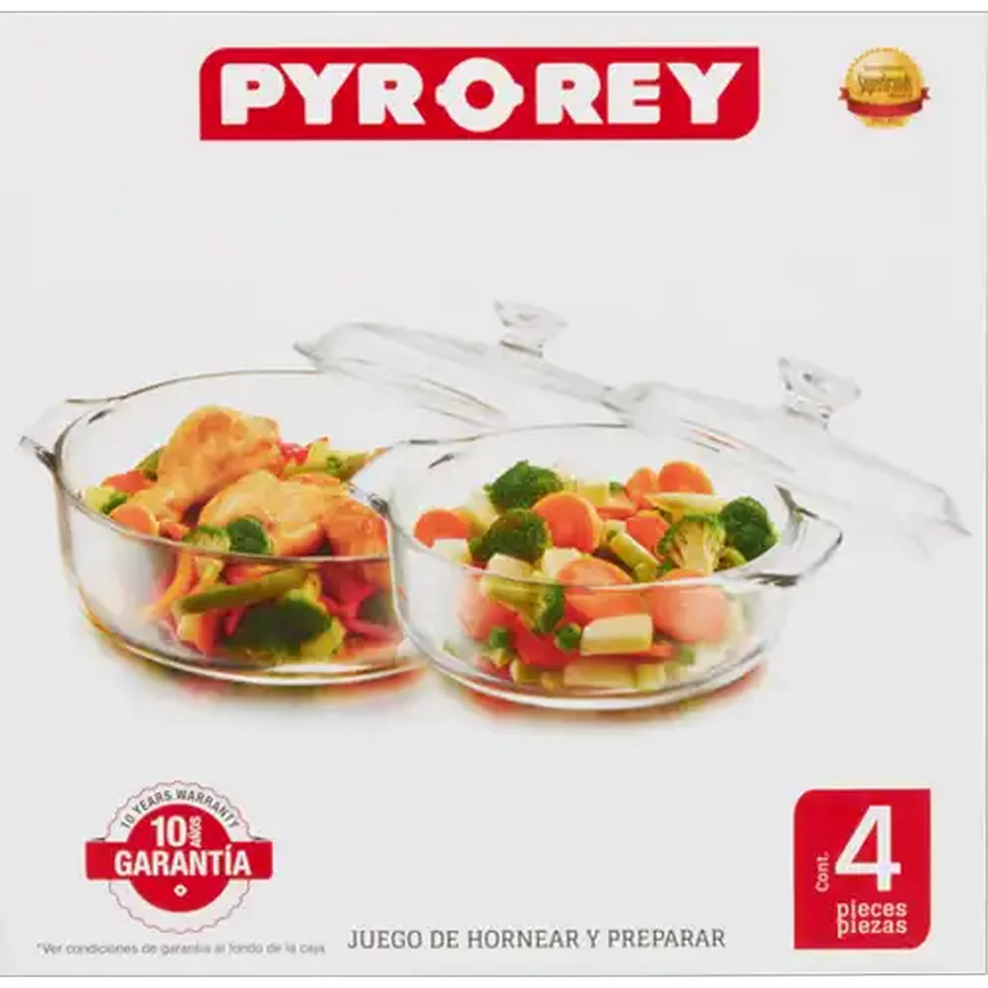 Image of Pyr-O-Rey Glass Casserole Set 4 Piece