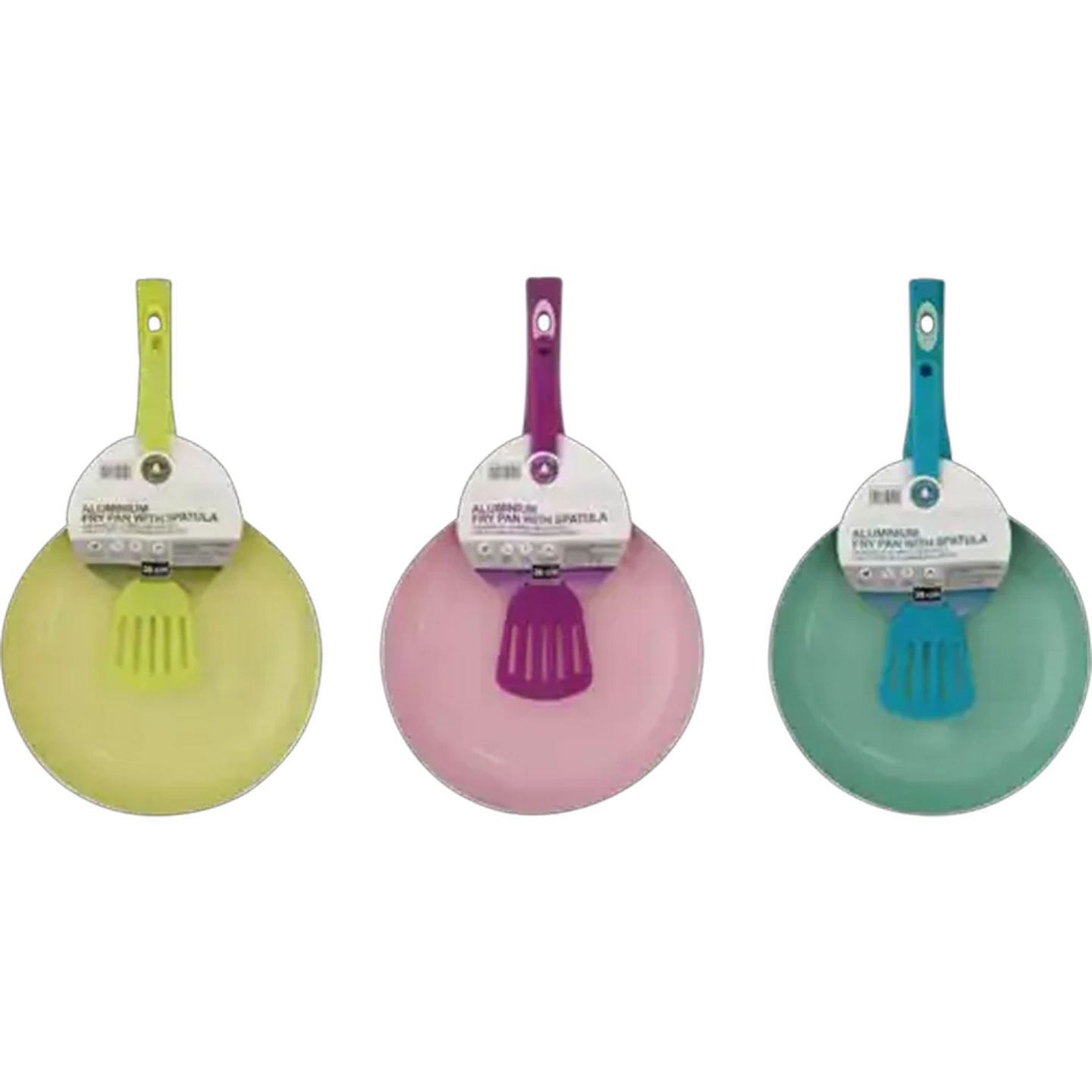 Image of Assorted Aluminium Frying Pan & Spatula 2 Piece (Colour May Vary)
