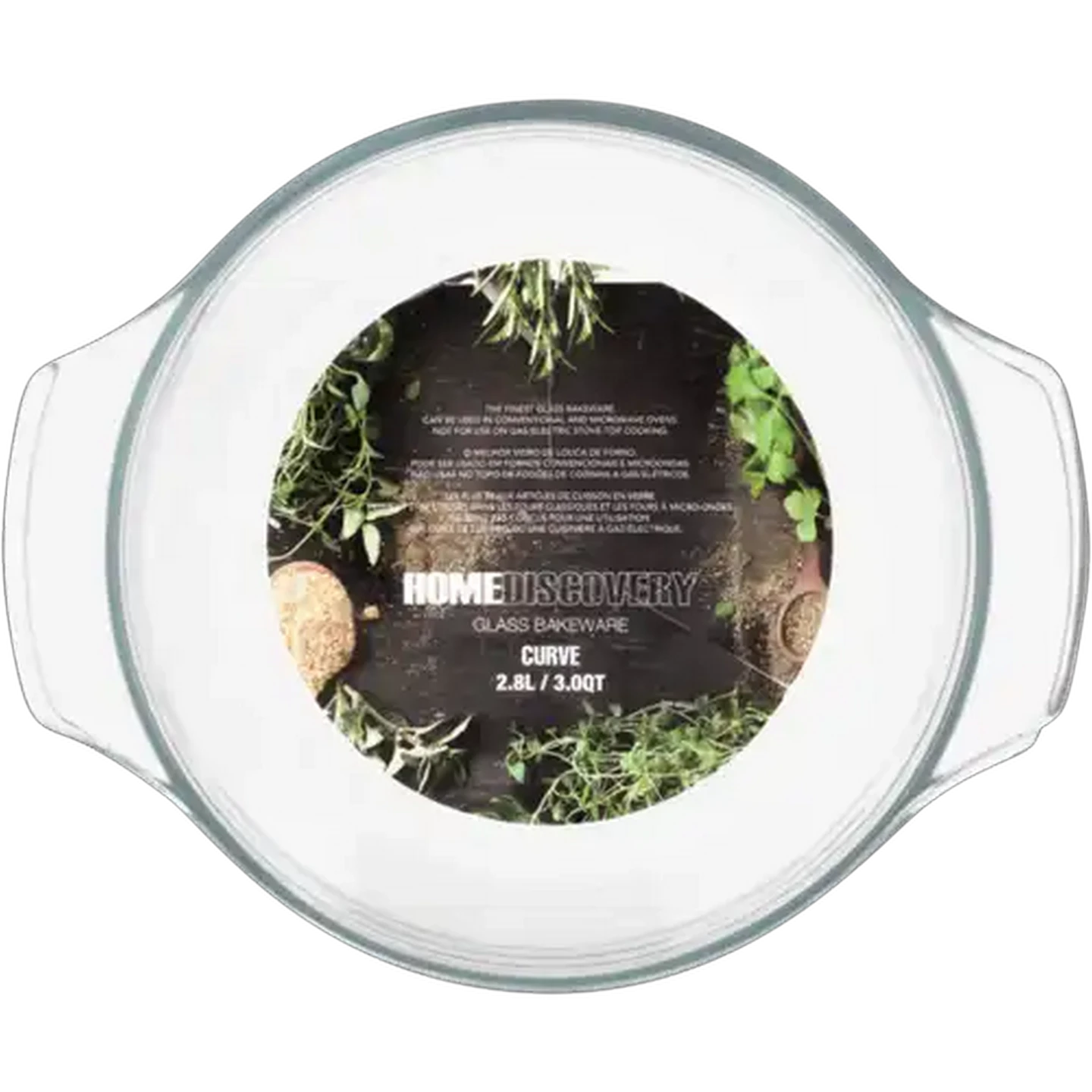 Image of Home Discovery Curve Round Glass Casserole 2.8L