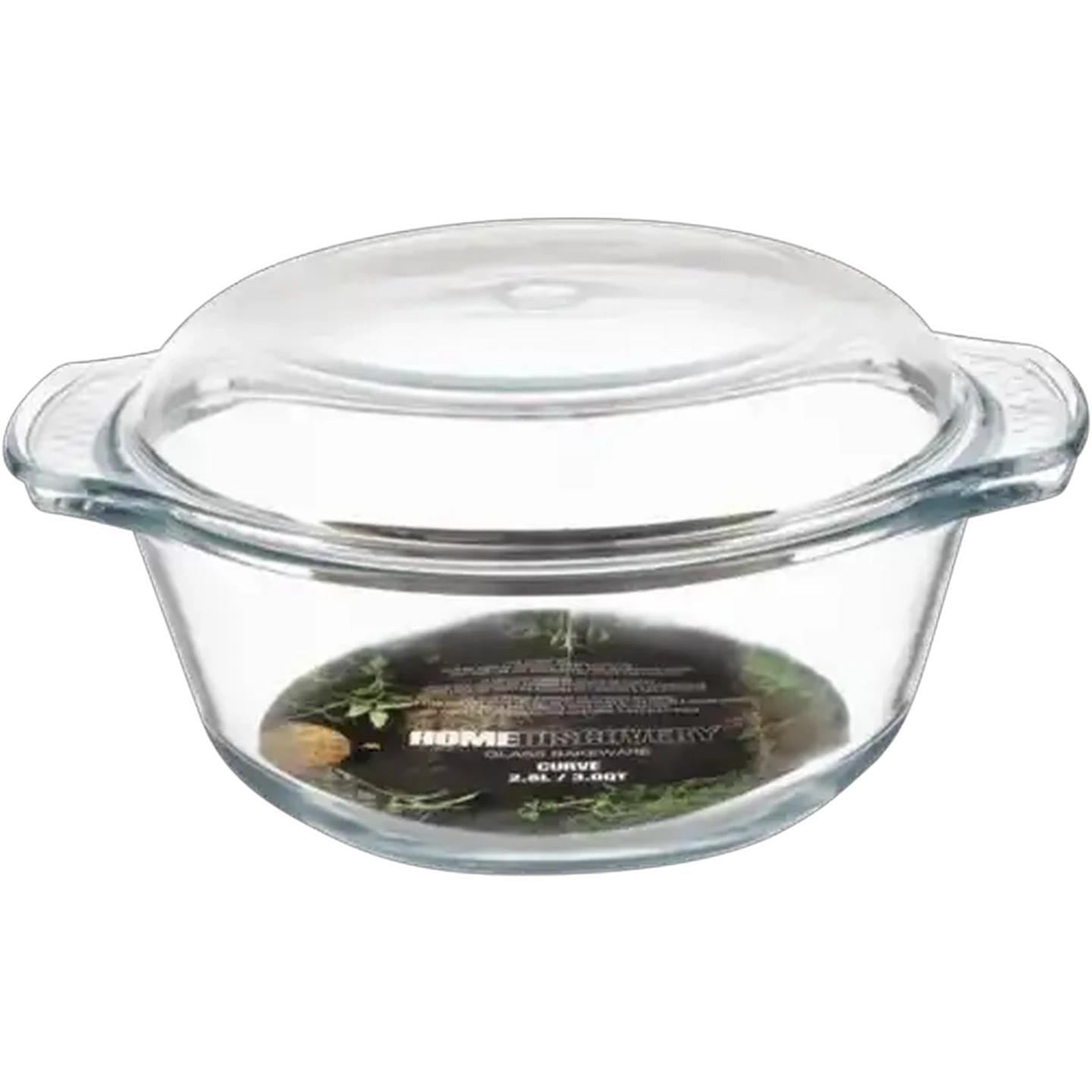 Image of Home Discovery Curve Round Glass Casserole 2.8L