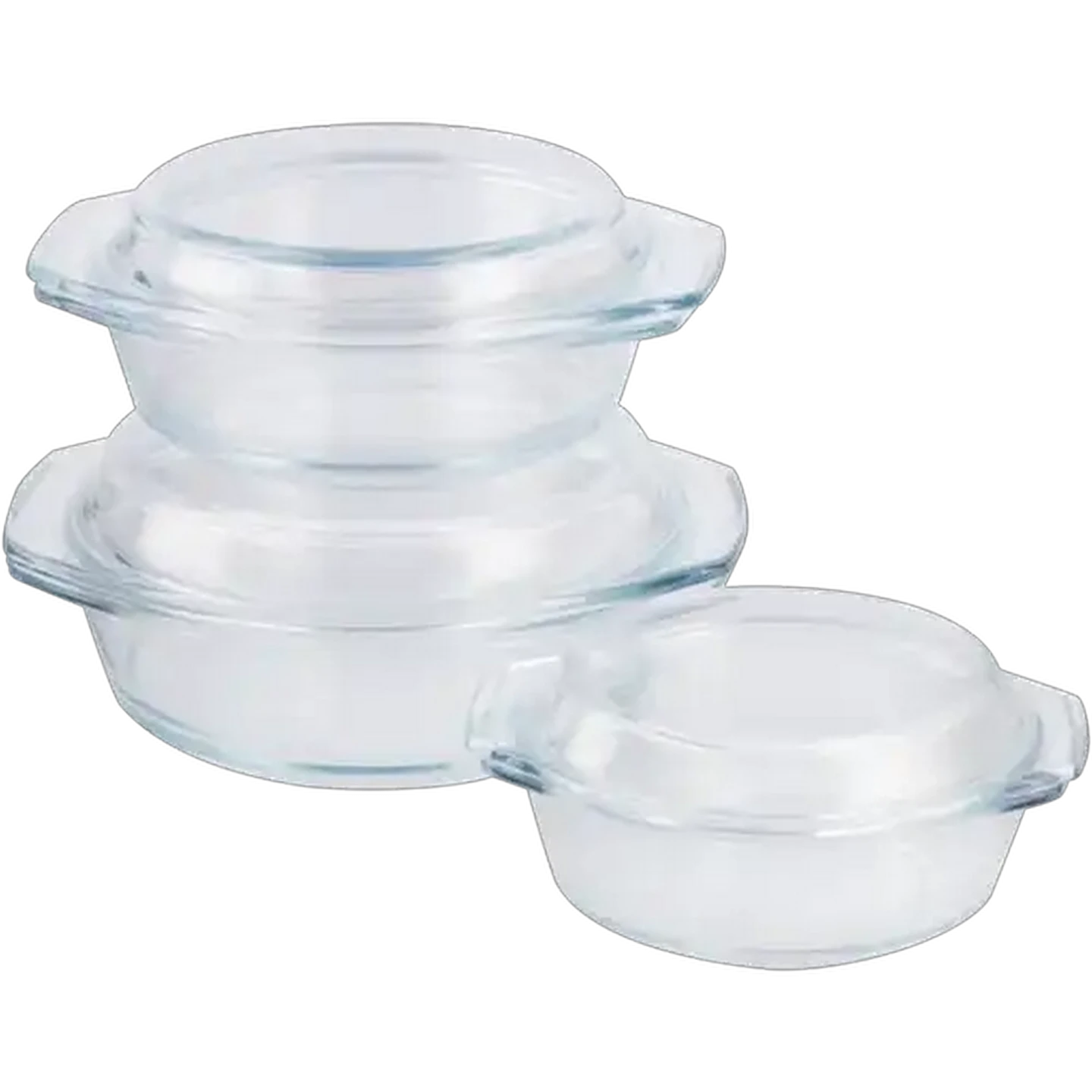 Image of Home Discovery Diamond Glass Casserole Set 6-Pack