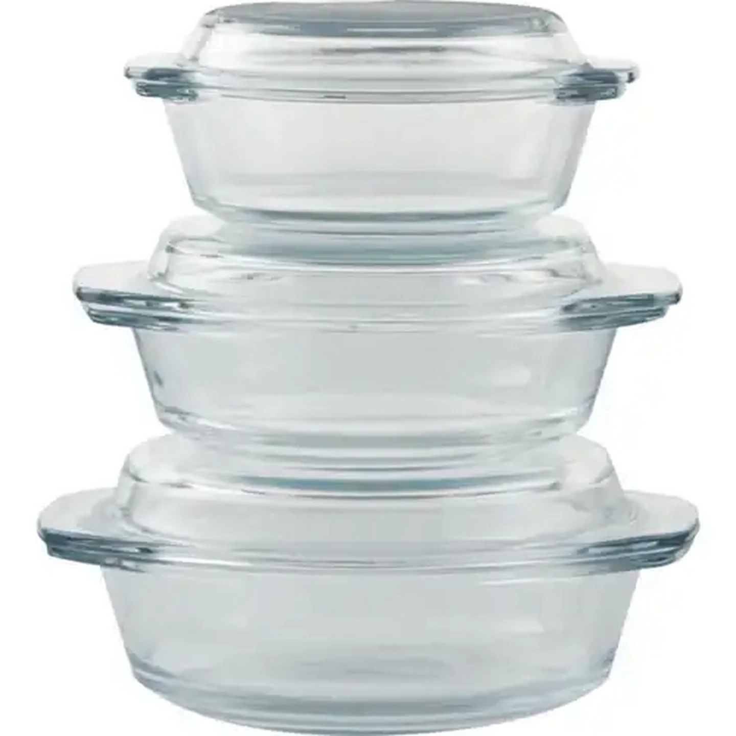 Image of Home Discovery Diamond Glass Casserole Set 6-Pack