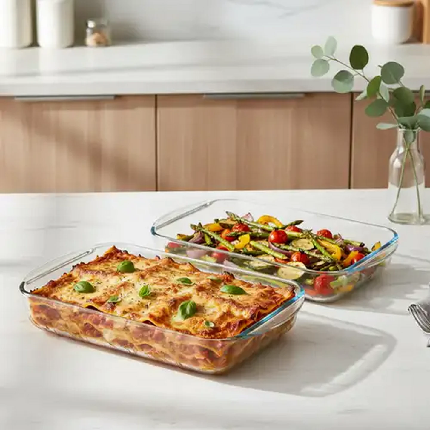 Image of Pyrex Essentials Glass Roaster Set 2.6L & 3.7L 2-Piece