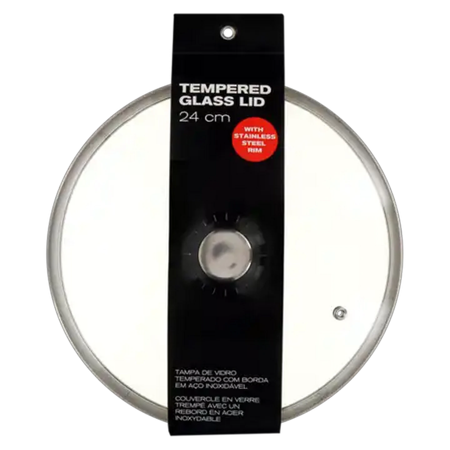 Image of Stainless Steel Tempered Glass Lid 24cm