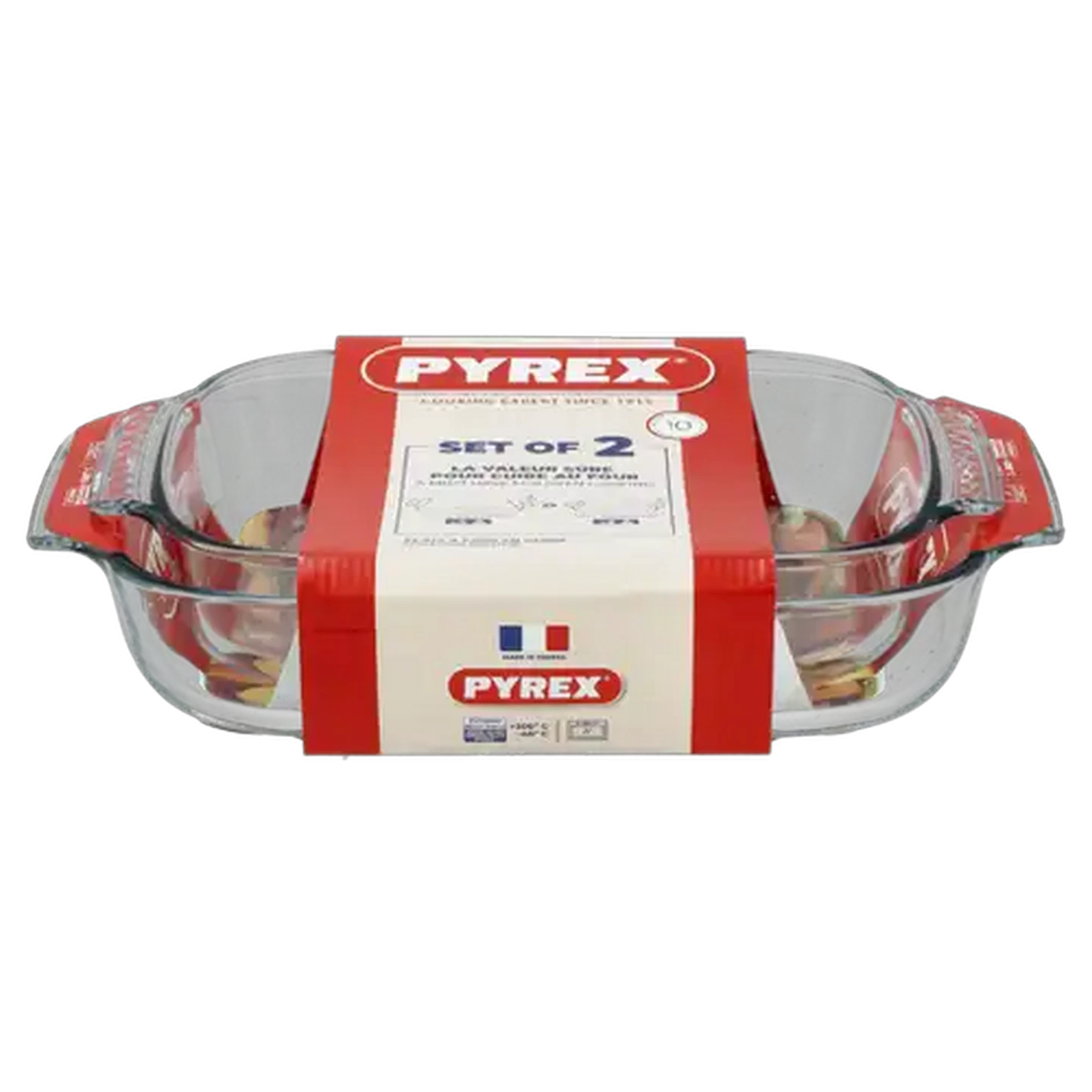 Image of Pyrex Classic Deep Glass Roaster Set 1.9L & 2.6L 2-Piece