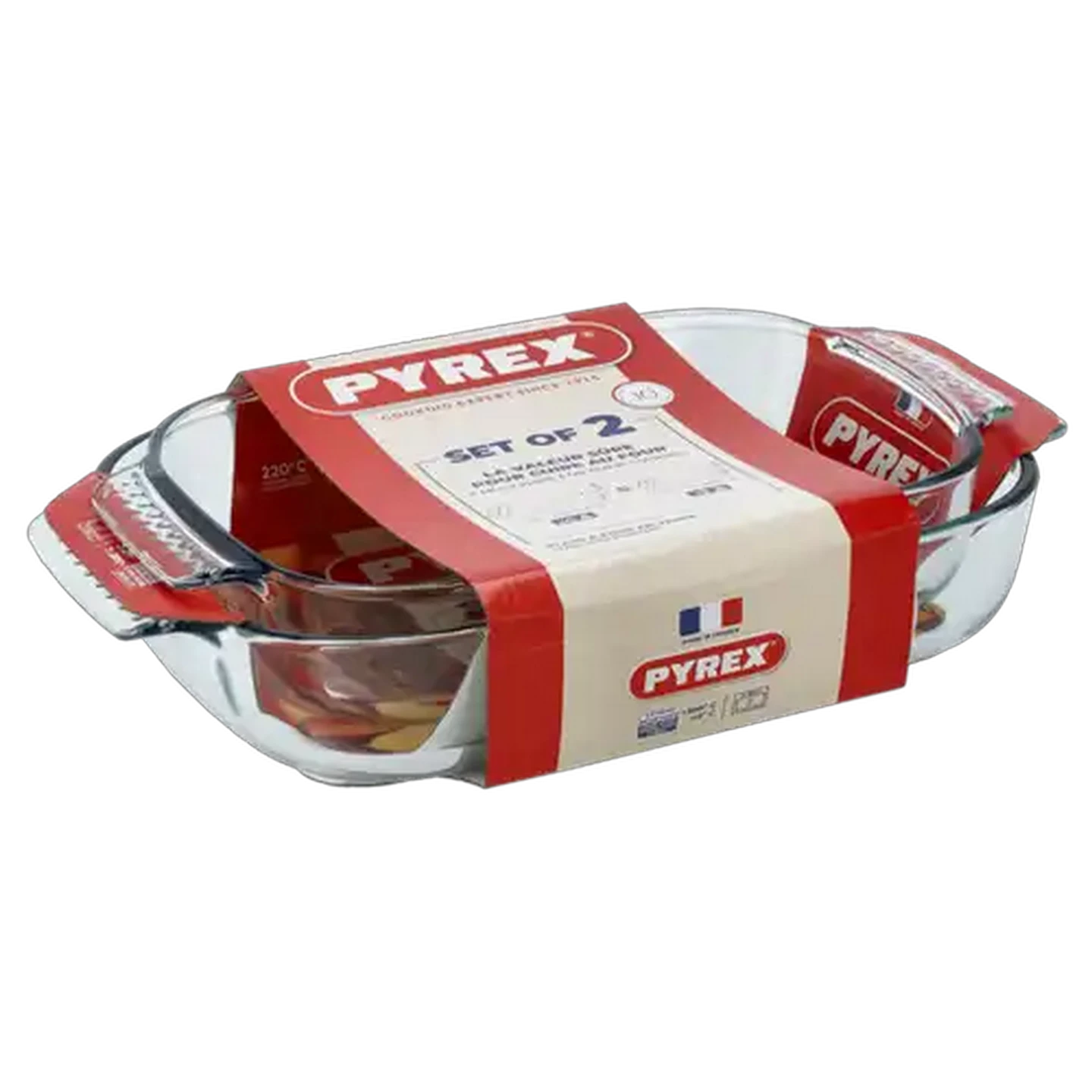 Image of Pyrex Classic Deep Glass Roaster Set 1.9L & 2.6L 2-Piece