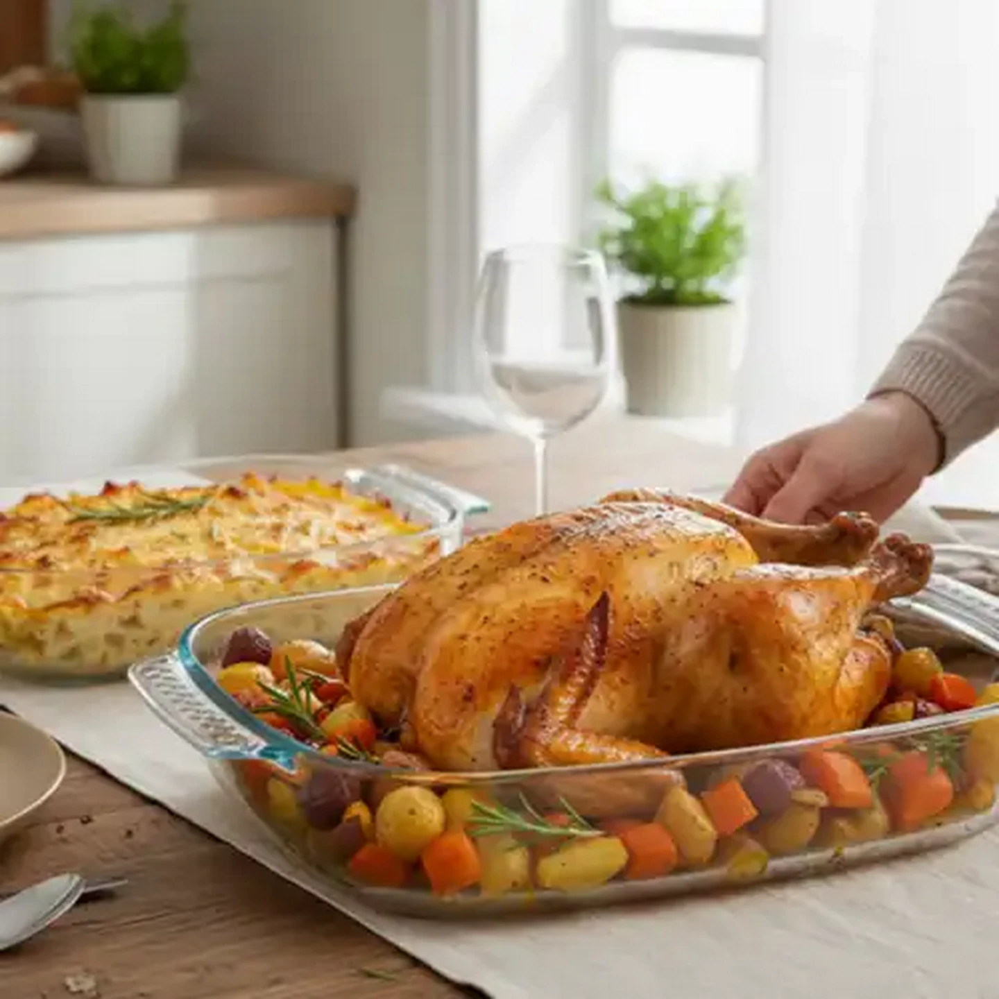 Image of Pyrex Classic Deep Glass Roaster Set 1.9L & 2.6L 2-Piece