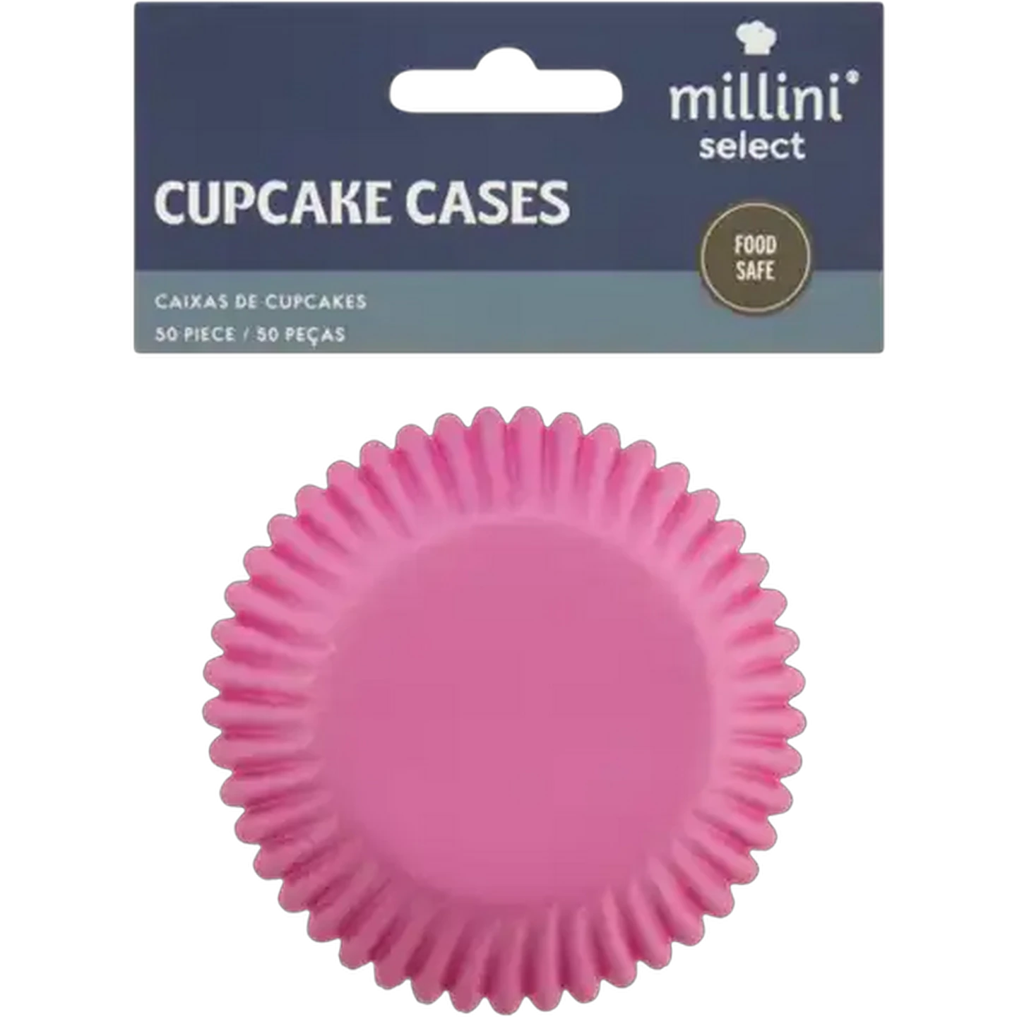 Image of Millini Solid Pink Cupcake Cases 50-Pack