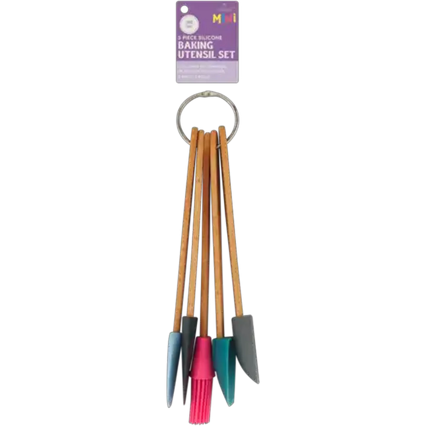 Image of Millini Mini Multicoloured Silicone Baking Utensil Set 5-Piece
