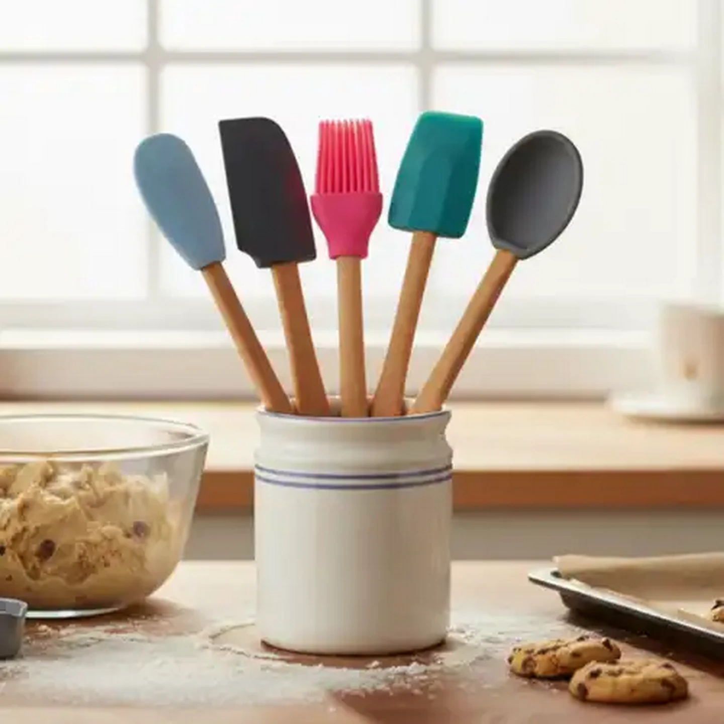 Image of Millini Mini Multicoloured Silicone Baking Utensil Set 5-Piece