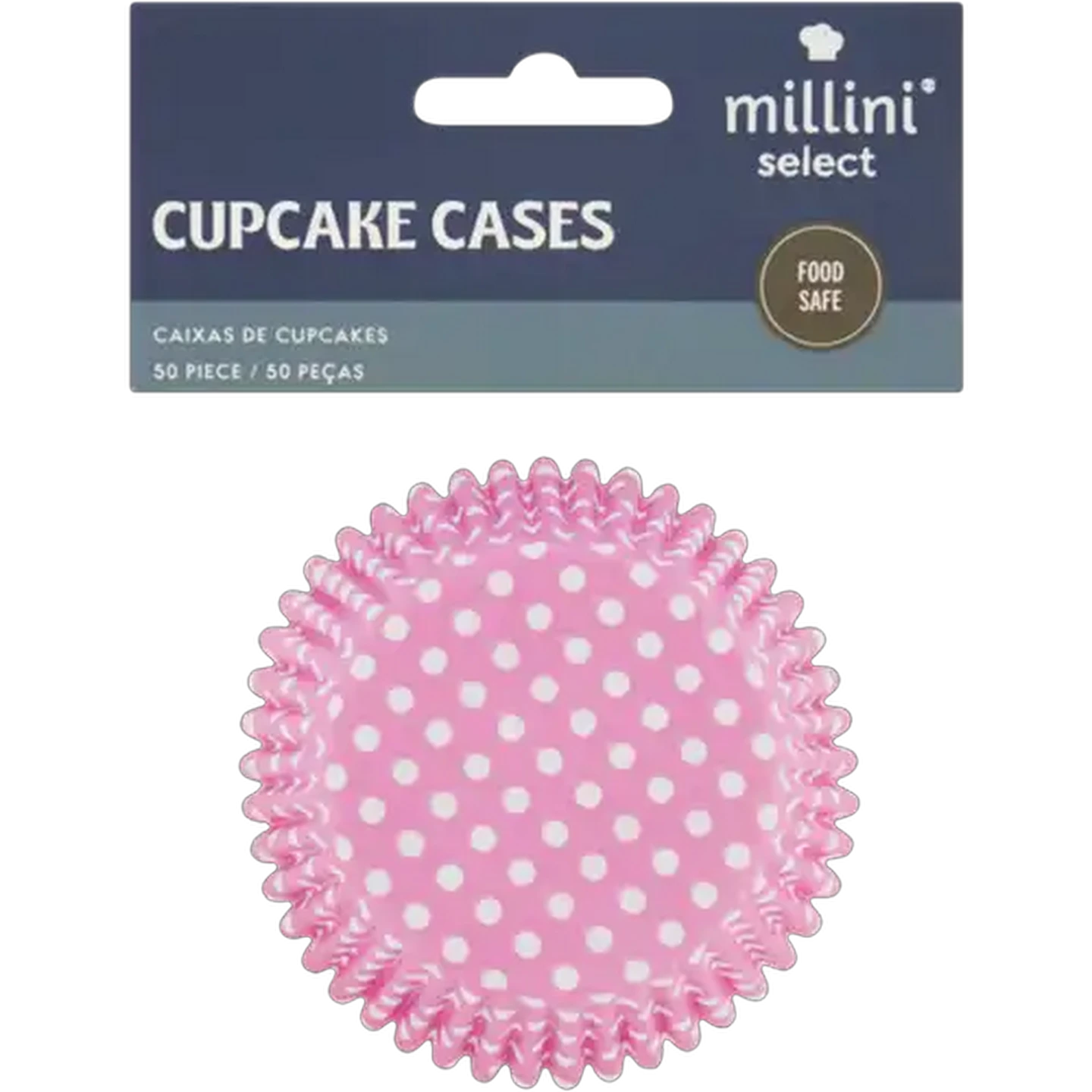 Image of Millini Pink Polka Dot Paper Cupcake Cases 50-Pack