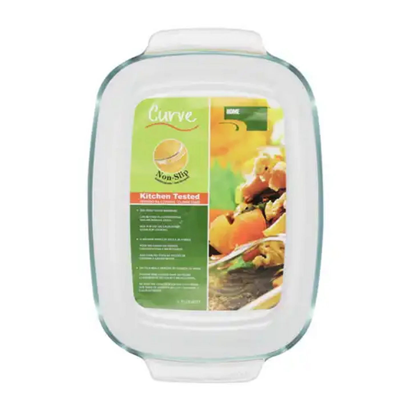 Image of Home Discovery Curve Clear Rectangular Glass Roaster 3.7L