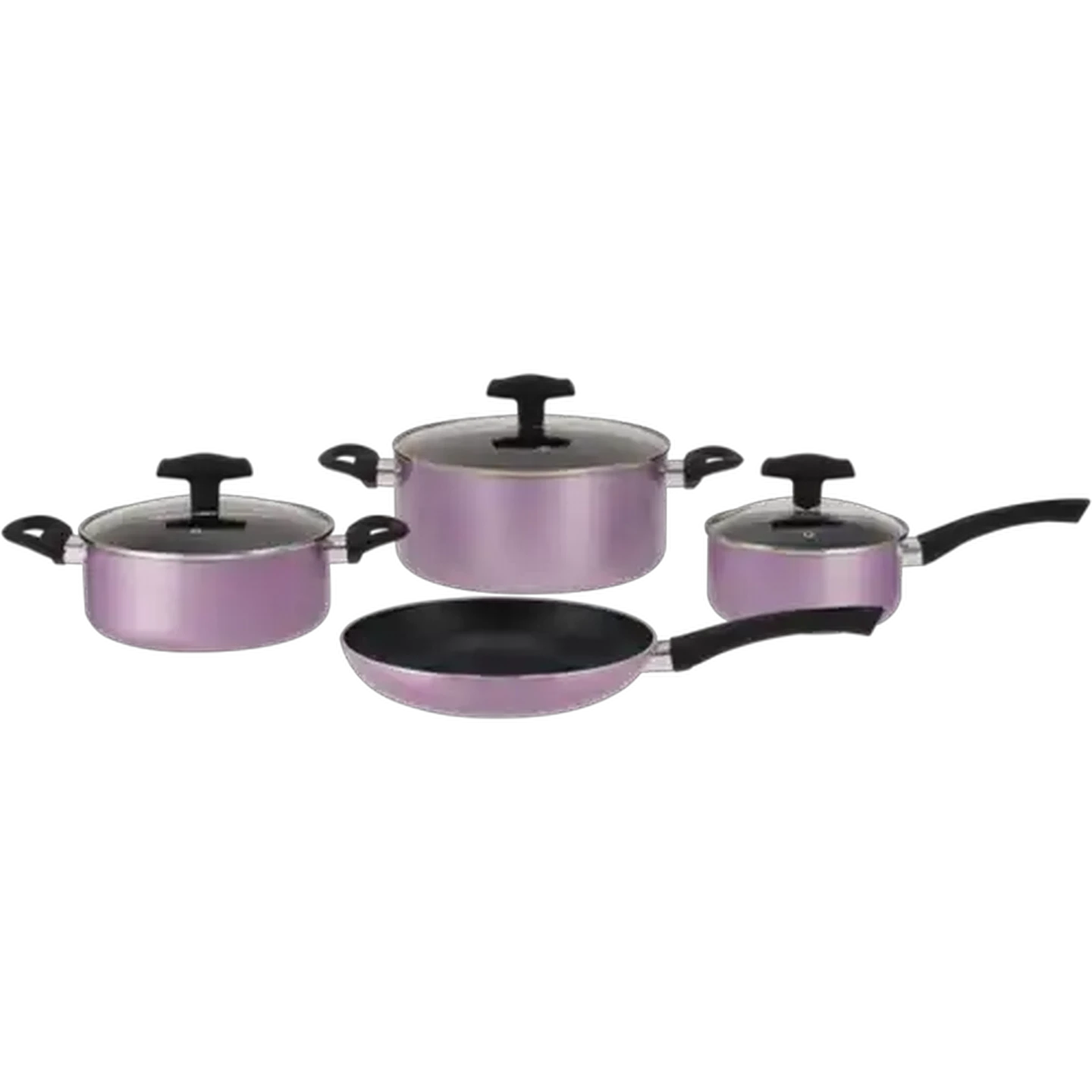 Image of Quisimo Lilac Non-Stick Aluminium Cookware Set 7 Piece