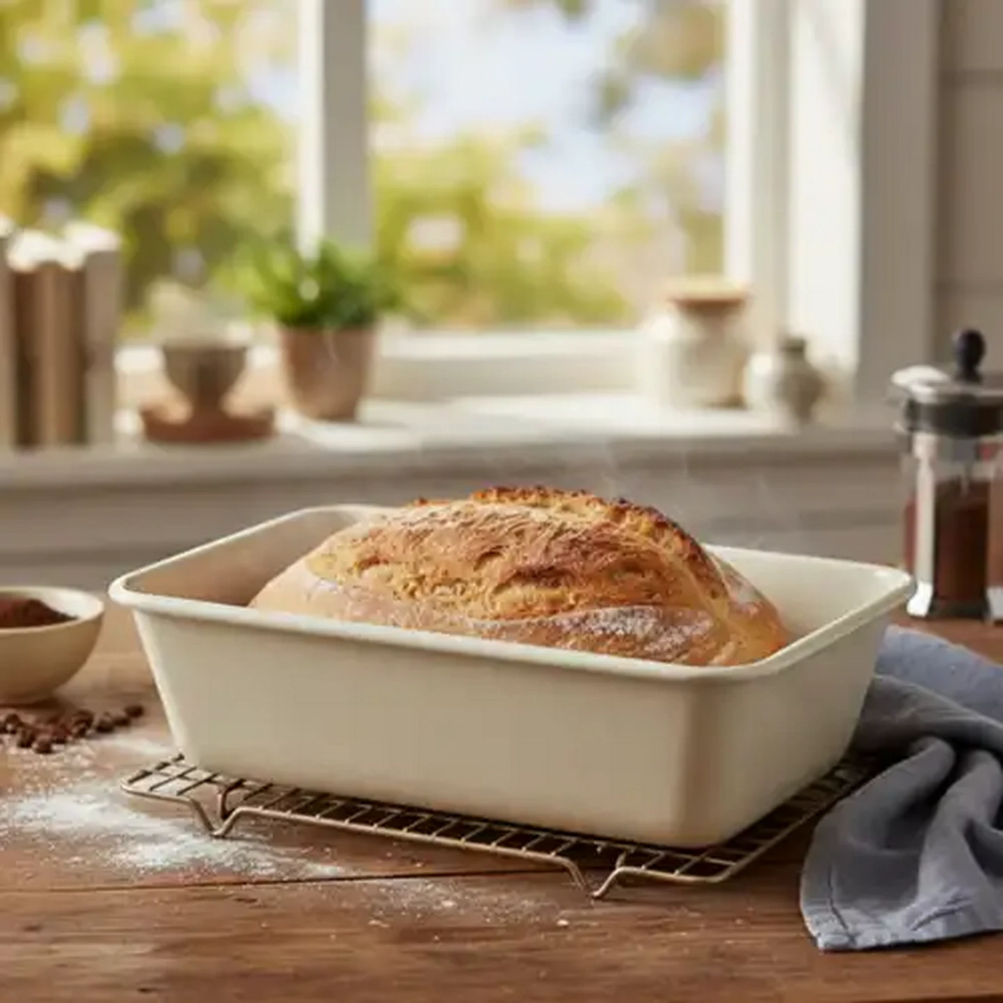 Image of Millini Cream Non-Stick Loaf Pan