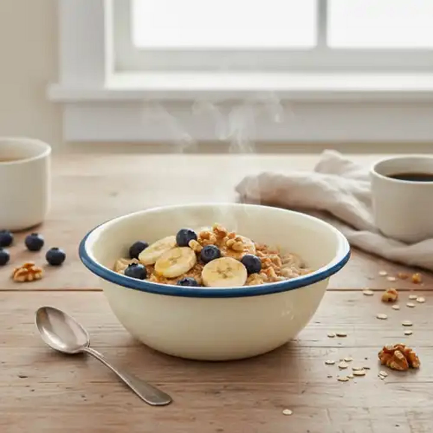Image of Ripple White Enamel Bowl 14cm