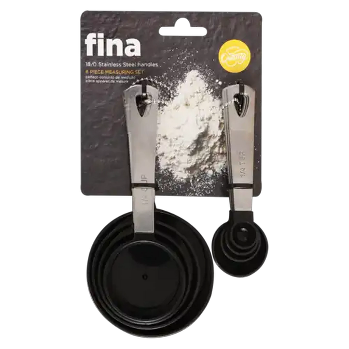 Image of Fina Plastic Measuring Set with Stainless Steel Handles 8-Piece