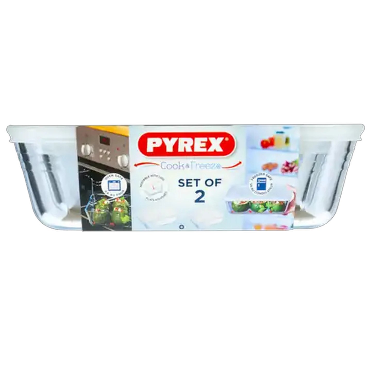 Image of Pyrex Cook & Freeze Glass Roaster 2 Piece