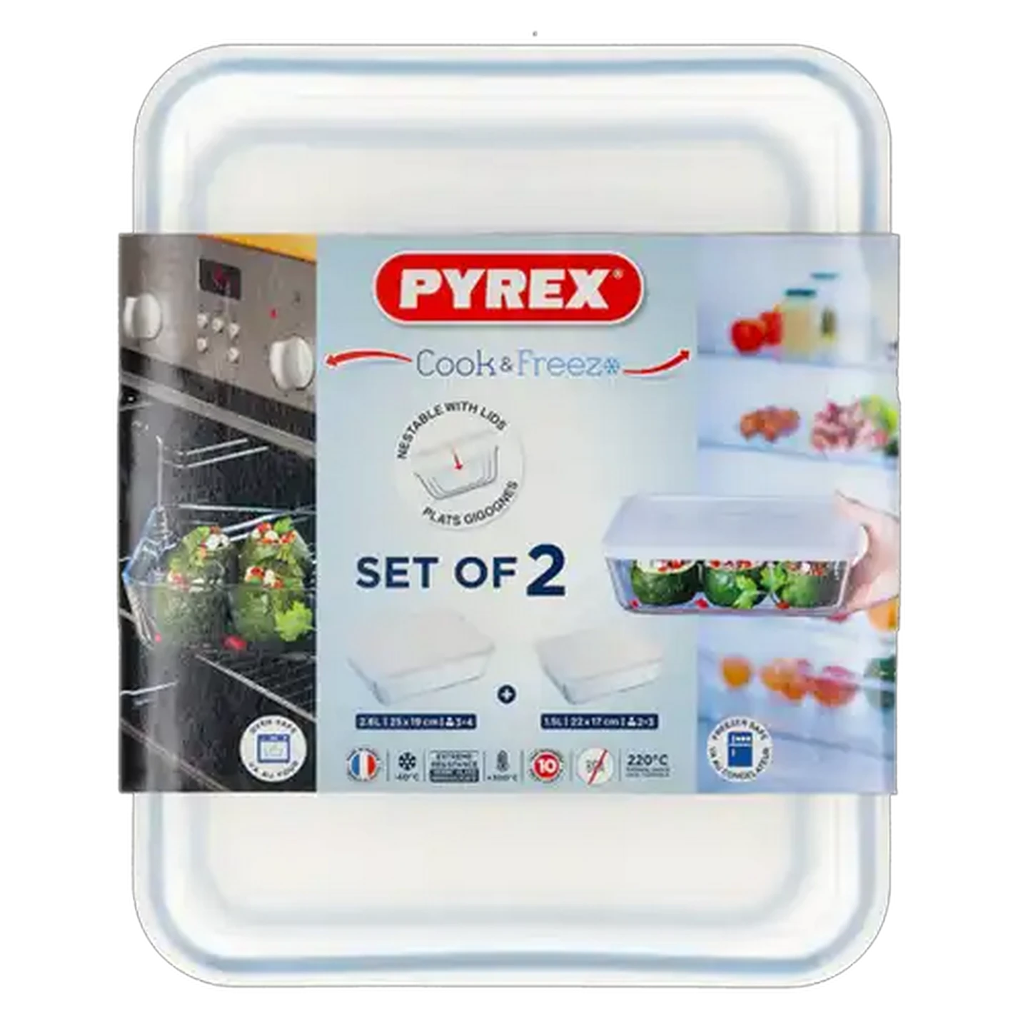 Image of Pyrex Cook & Freeze Glass Roaster 2 Piece