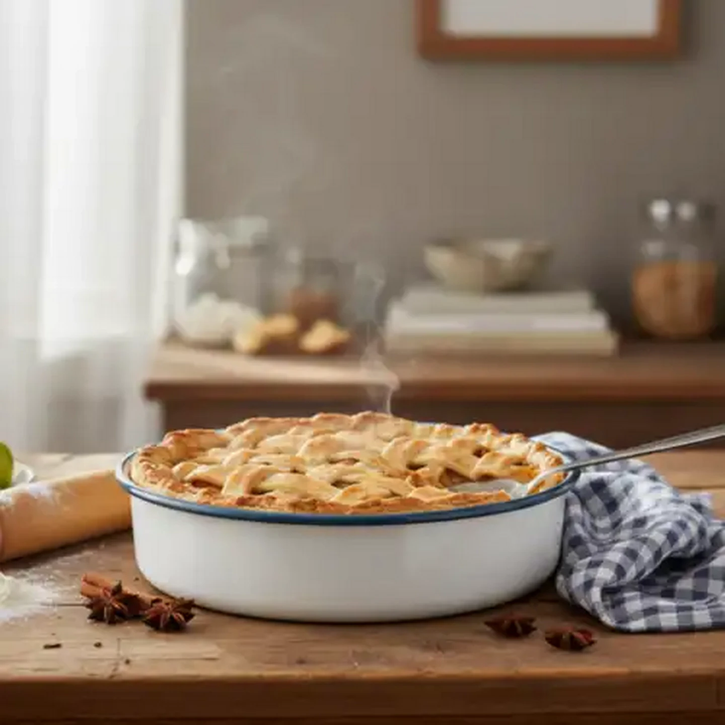 Image of Ripple White Round Pie Dish 22cm