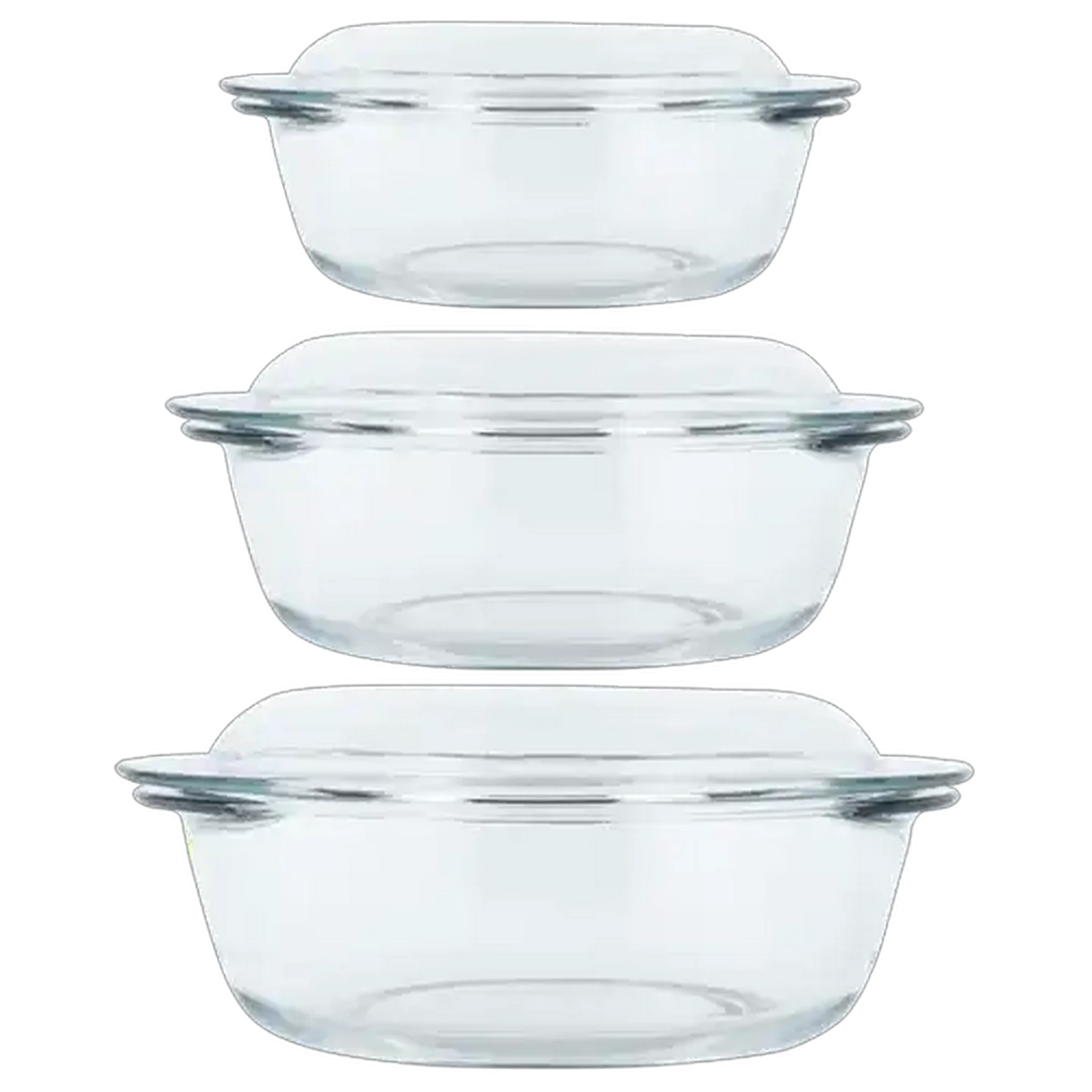 Image of Pyrex Glass Casserole Set 3-Piece