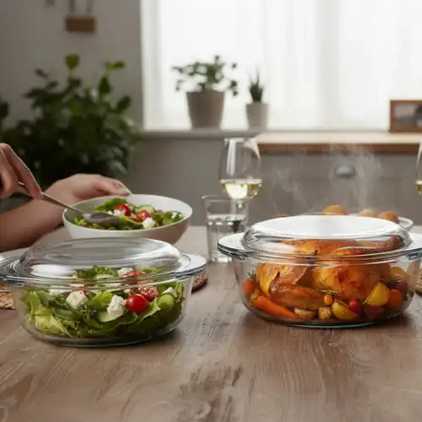 Image of Pyrex Glass Casserole Set 3-Piece