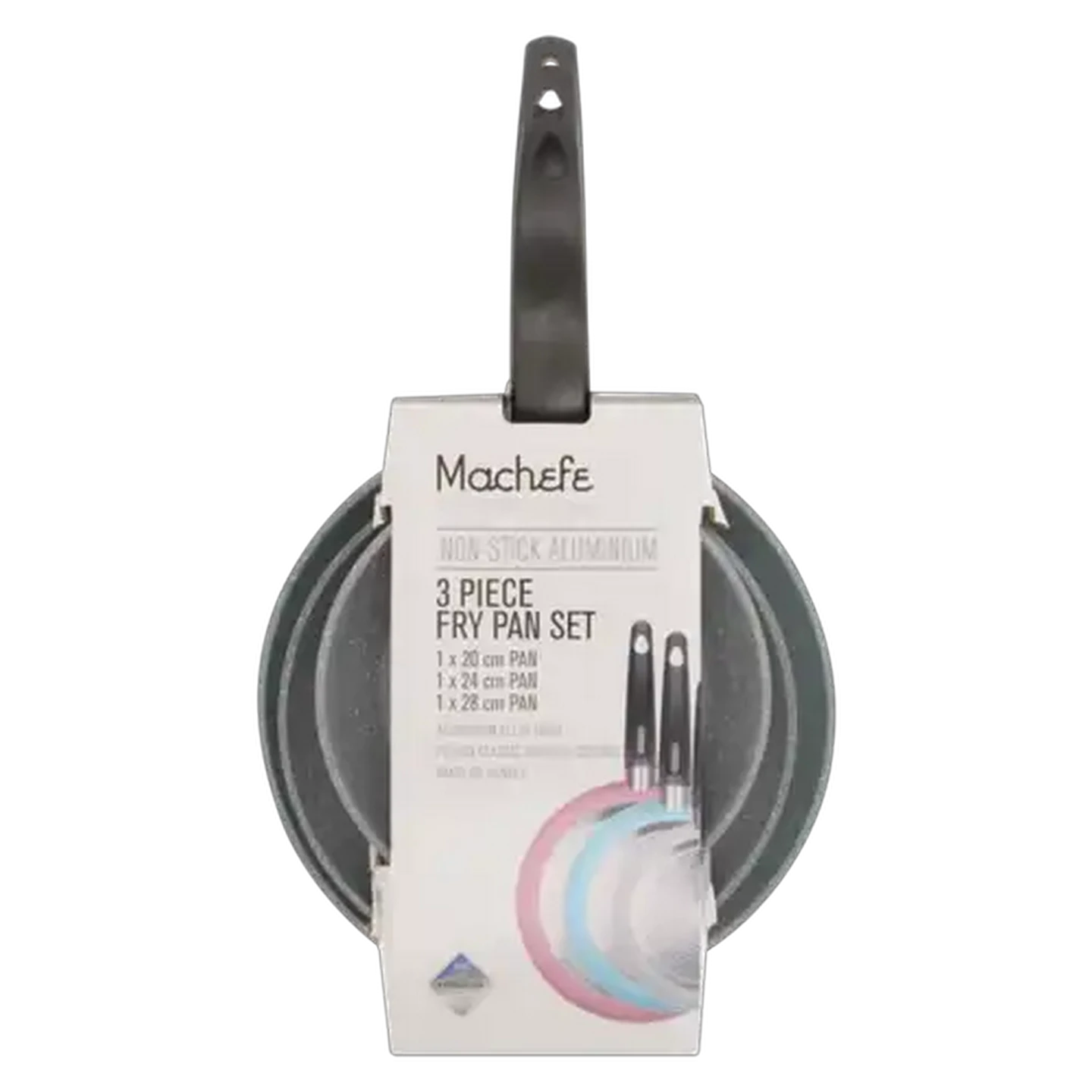 Image of Machefe Non-Stick Aluminium Fry Pan Set 3 Piece