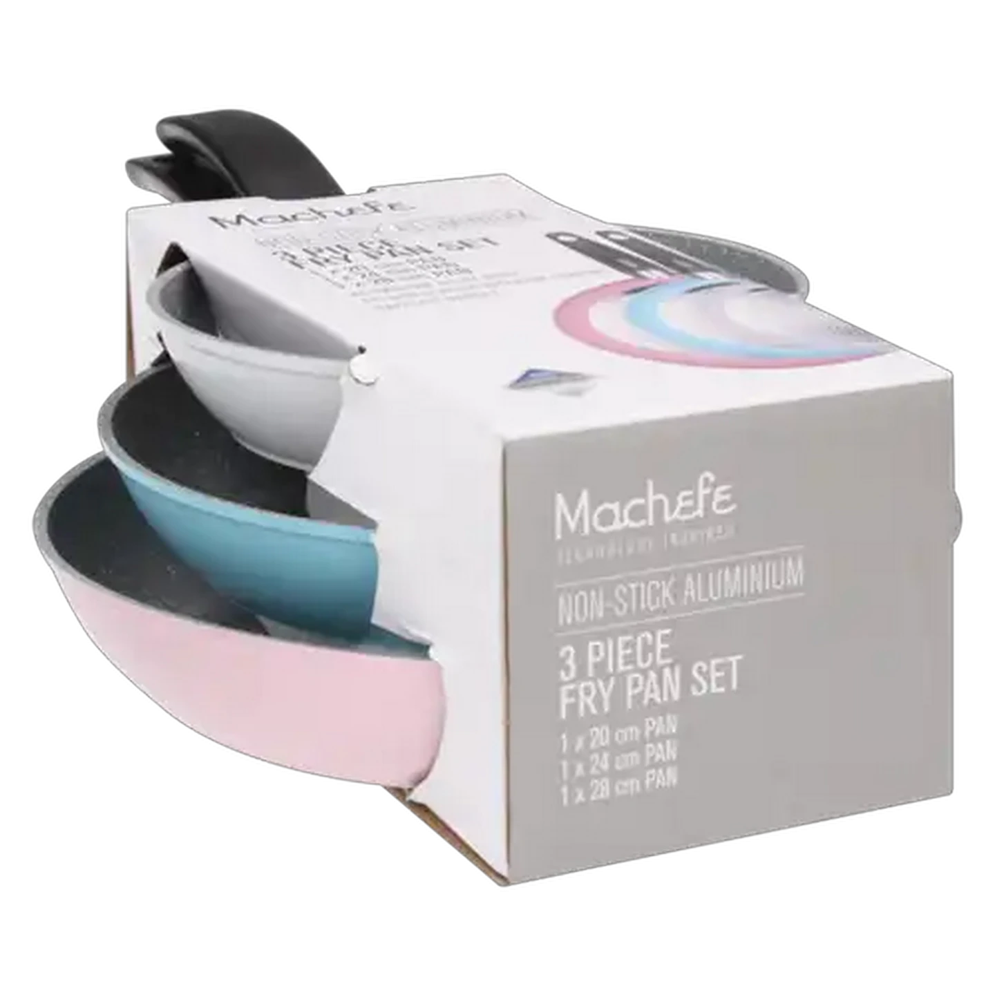Image of Machefe Non-Stick Aluminium Fry Pan Set 3 Piece