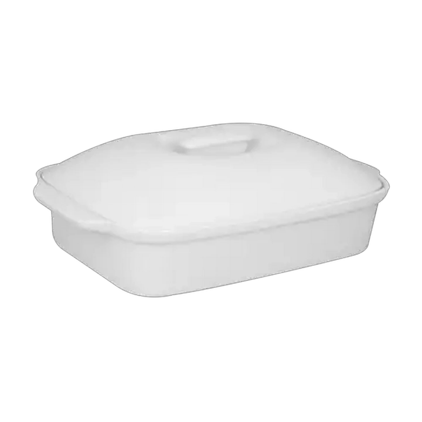 Image of White Rectangular Casserole Dish with Lid 38cm