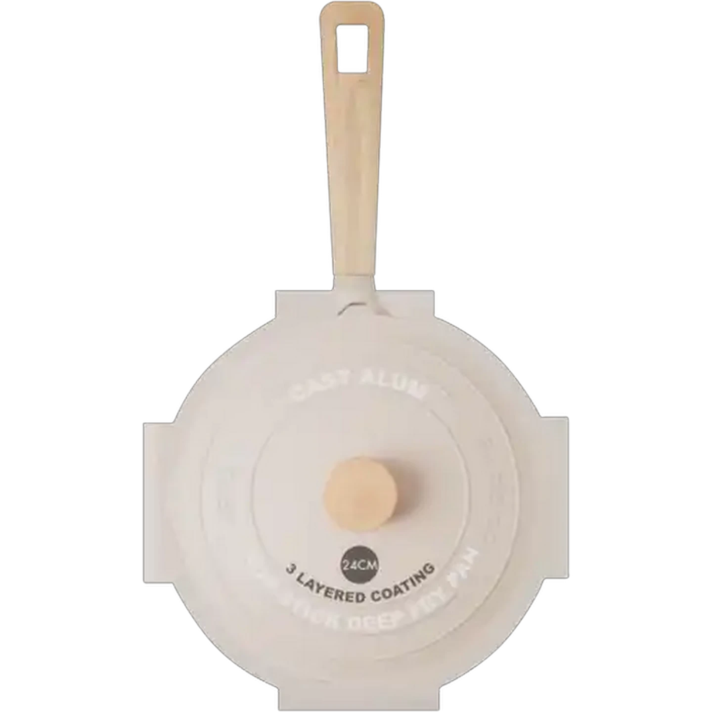 Image of Carote Beige Cast Aluminium Non-Stick Frying Pan With Lid 24cm