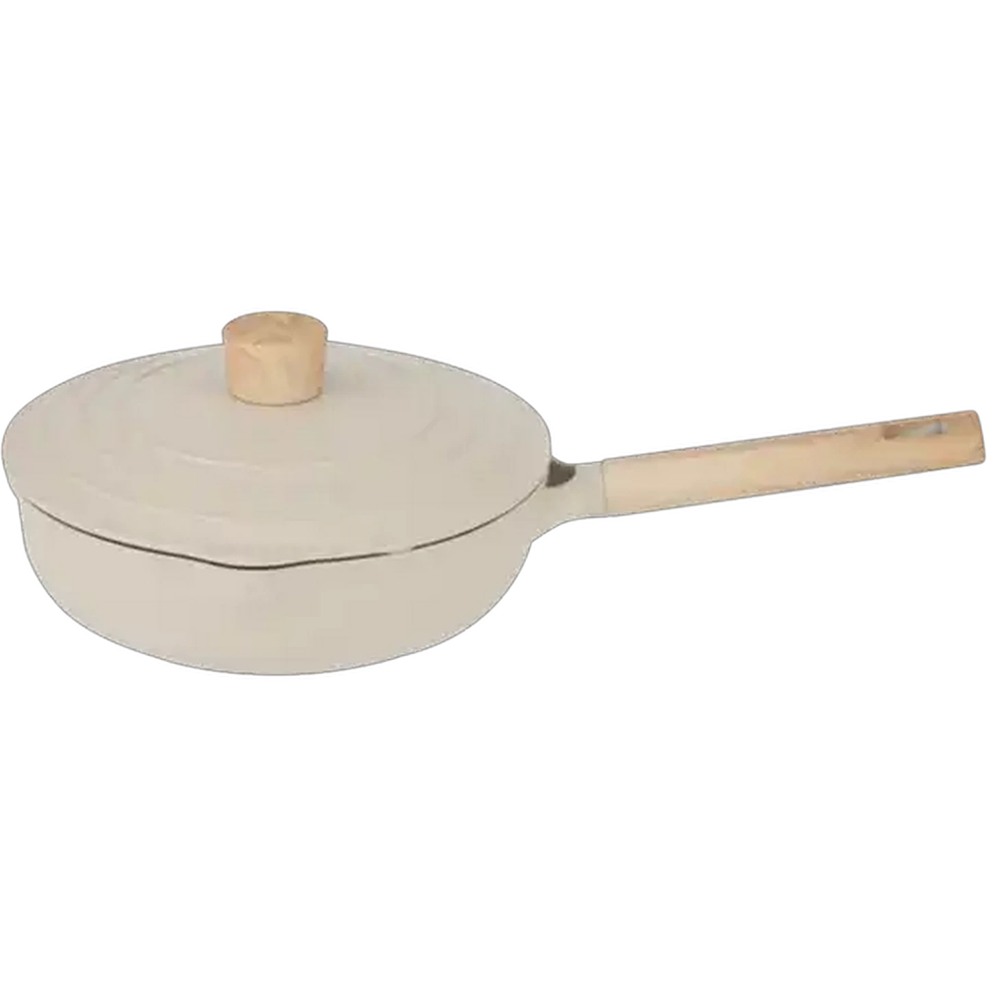 Image of Carote Beige Cast Aluminium Non-Stick Frying Pan With Lid 24cm