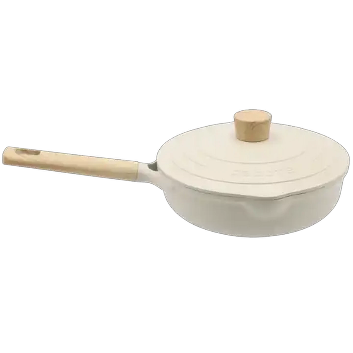 Image of Carote Beige Cast Aluminium Non-Stick Frying Pan With Lid 24cm