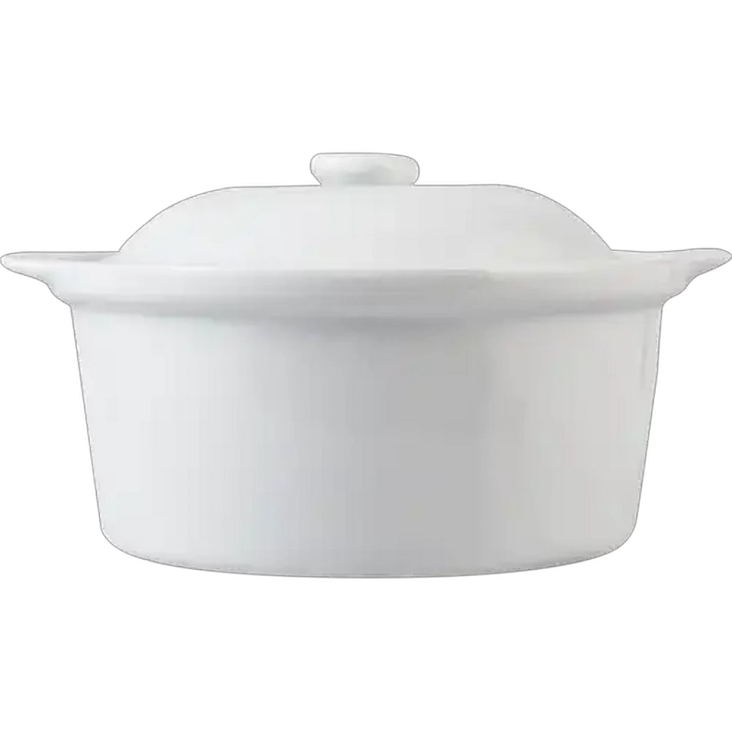 Image of White Round Ceramic Casserole Dish 24cm