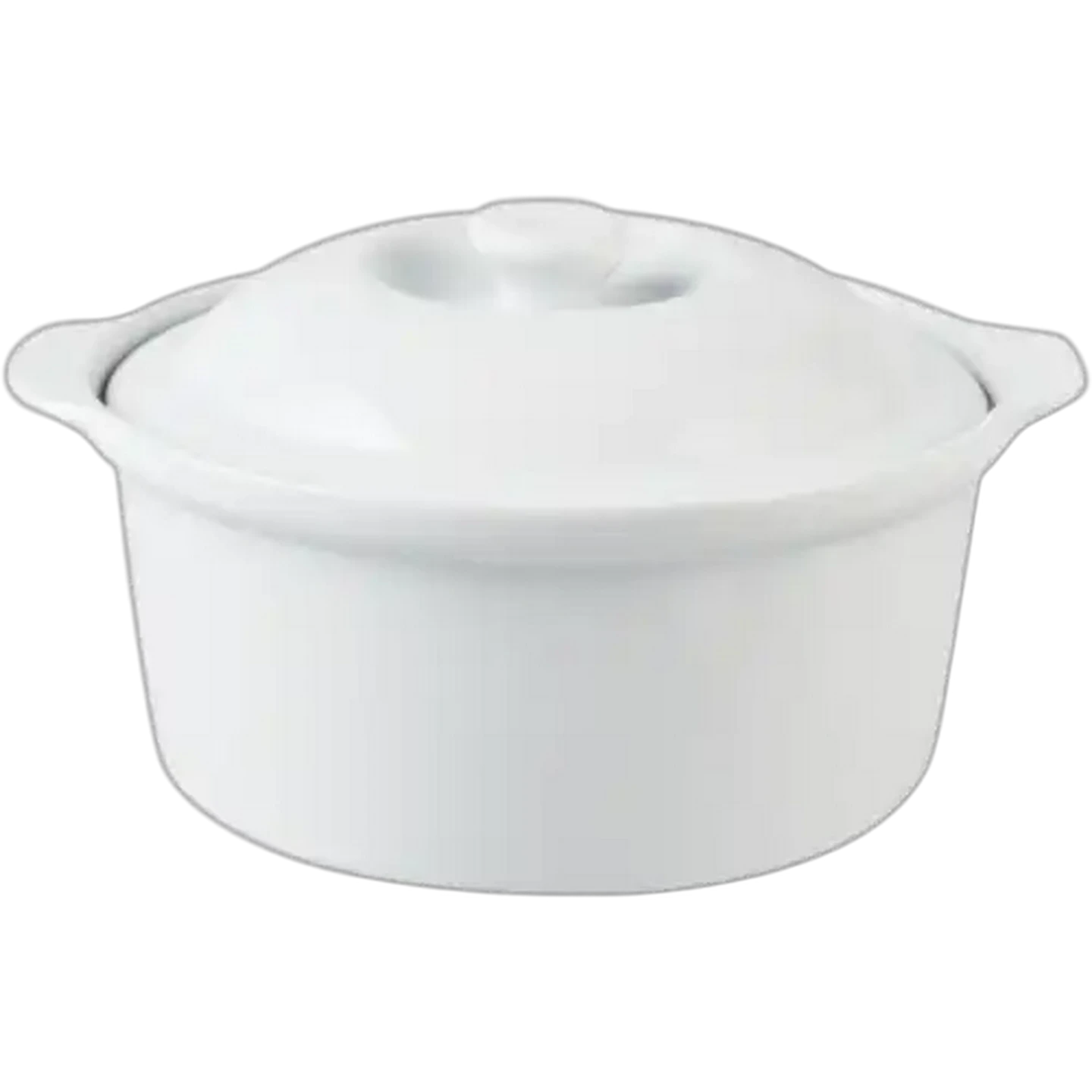 Image of White Round Ceramic Casserole Dish 24cm