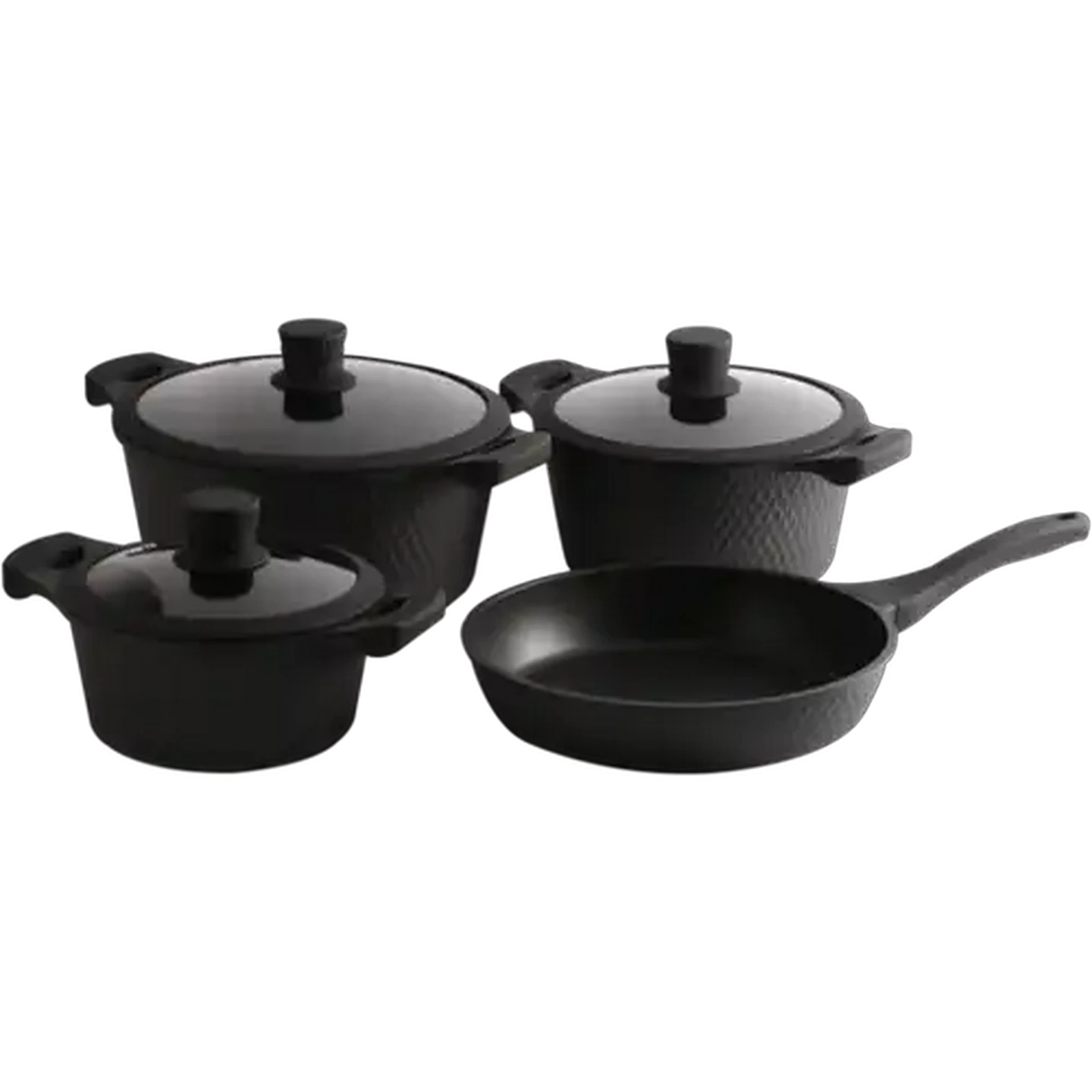 Image of Agean Black Premium Aluminium Cookware Set 7 Piece