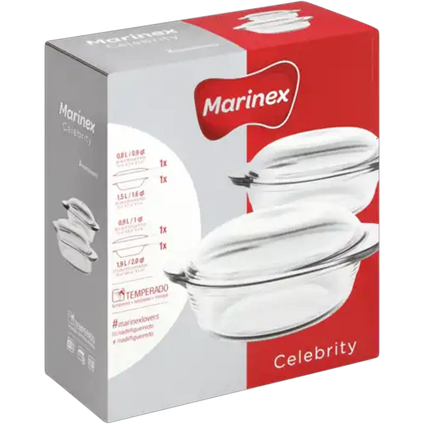 Image of Marinex Round Glass Roaster Set 2 Piece