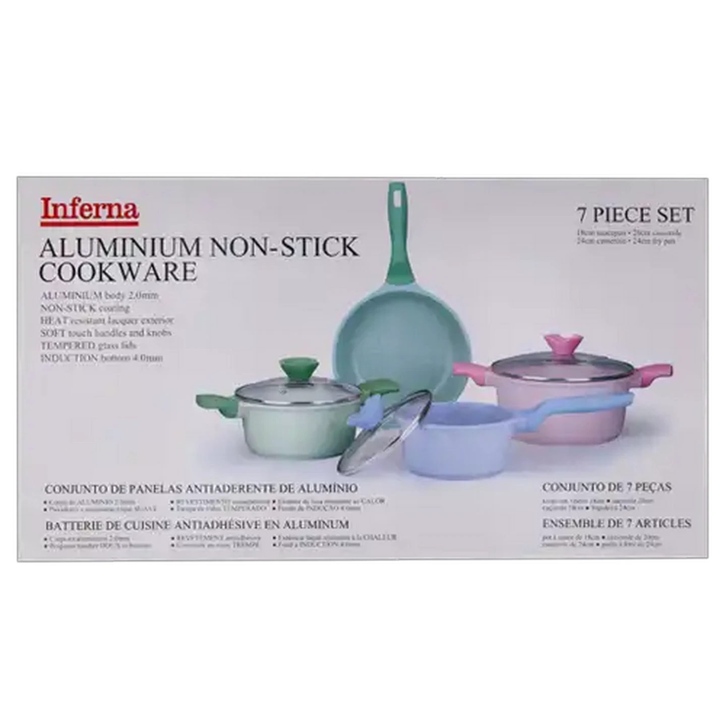 Image of Inferna Aluminium Non Stick Cookware Set 7 Piece